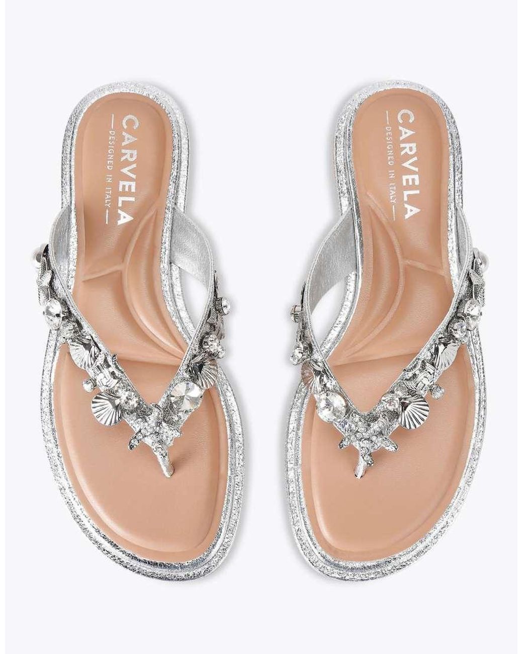 Carvela Kurt Geiger White Marina Sandal Flat Sandals