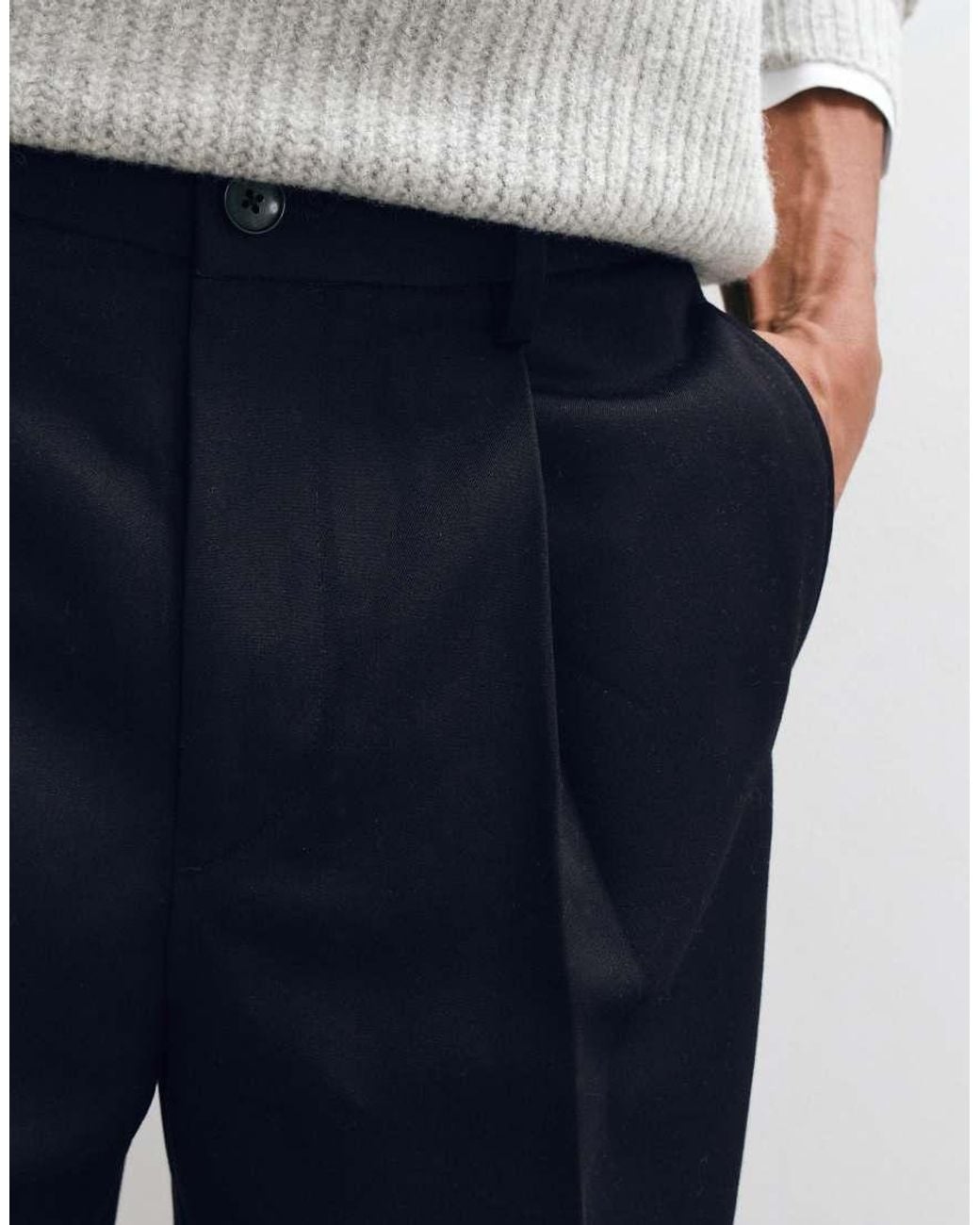 ASOS White Tailored Pleated Wide Leg Pants for men