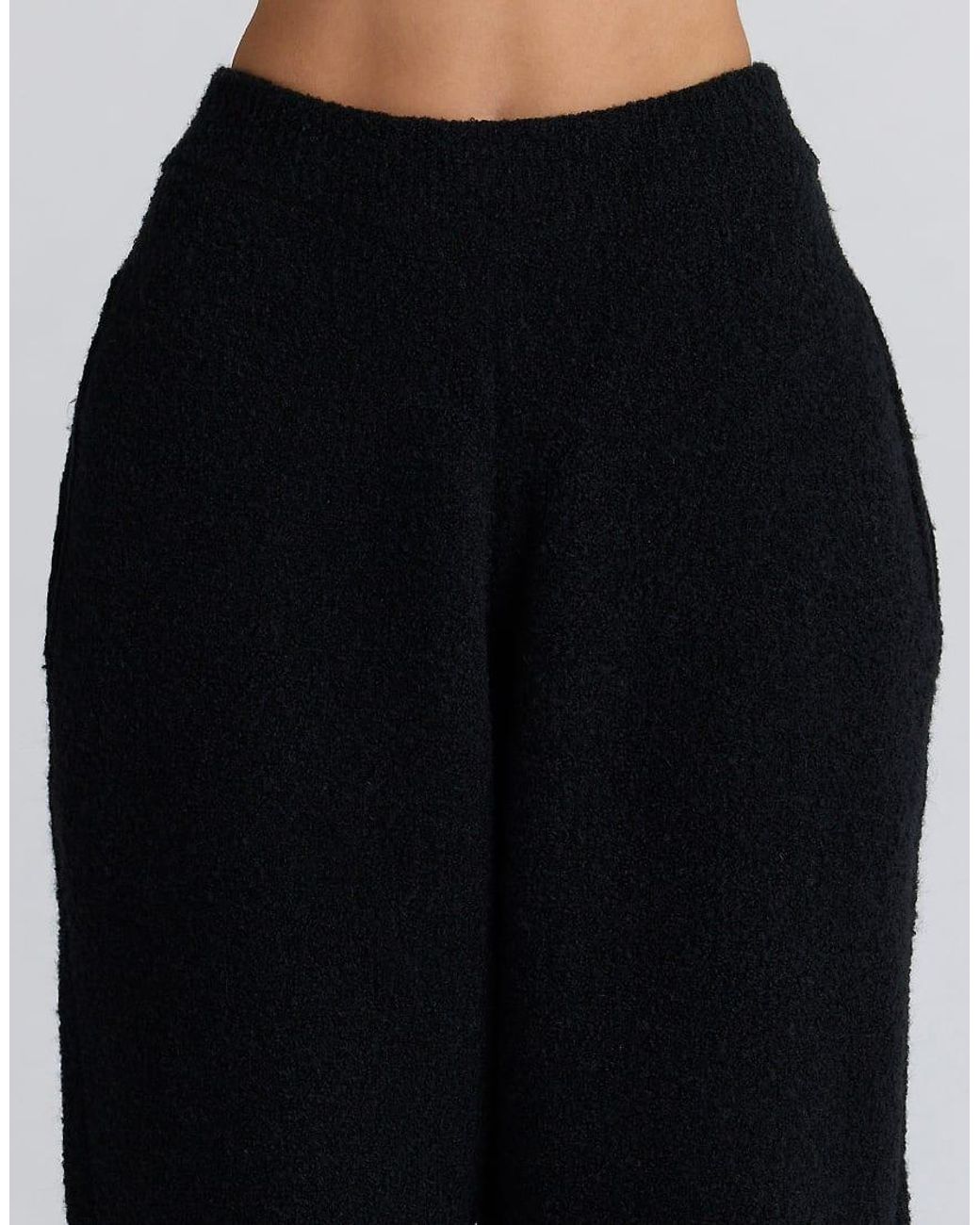 House Of Cb Blue Geena Wool Boucle Knit Trousers