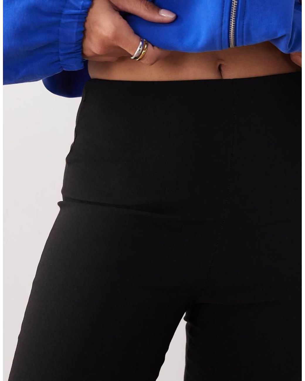 Missy Empire Blue Bengaline Side Split Detail Capri Pant