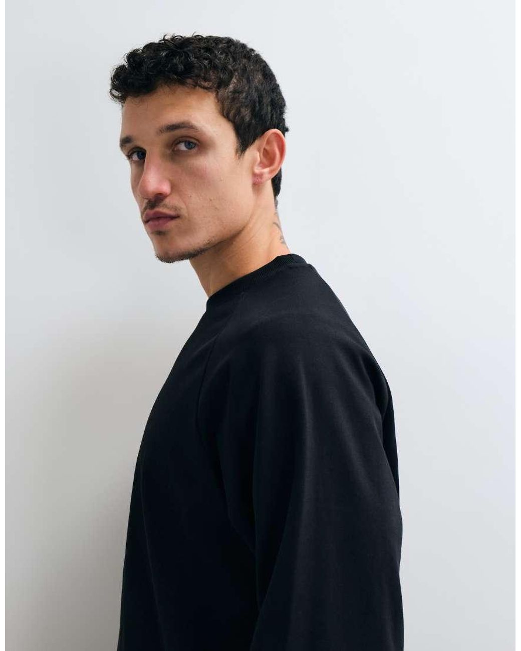 ASOS Blue Interlock Relaxed Raglan T-shirt for men