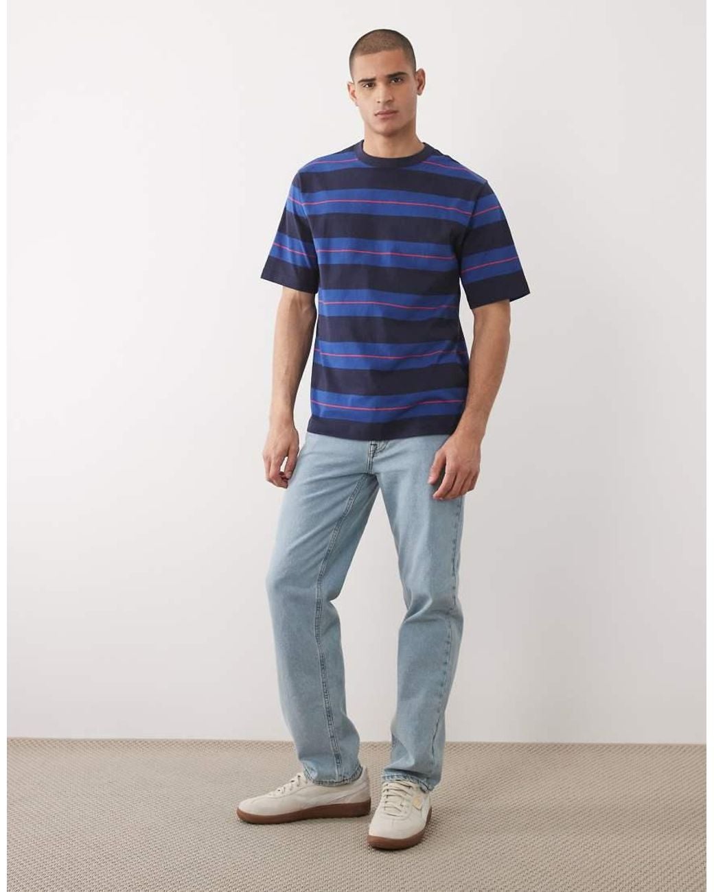 ARKET Blue Heavyweight Jersey Oversized T-shirt for men