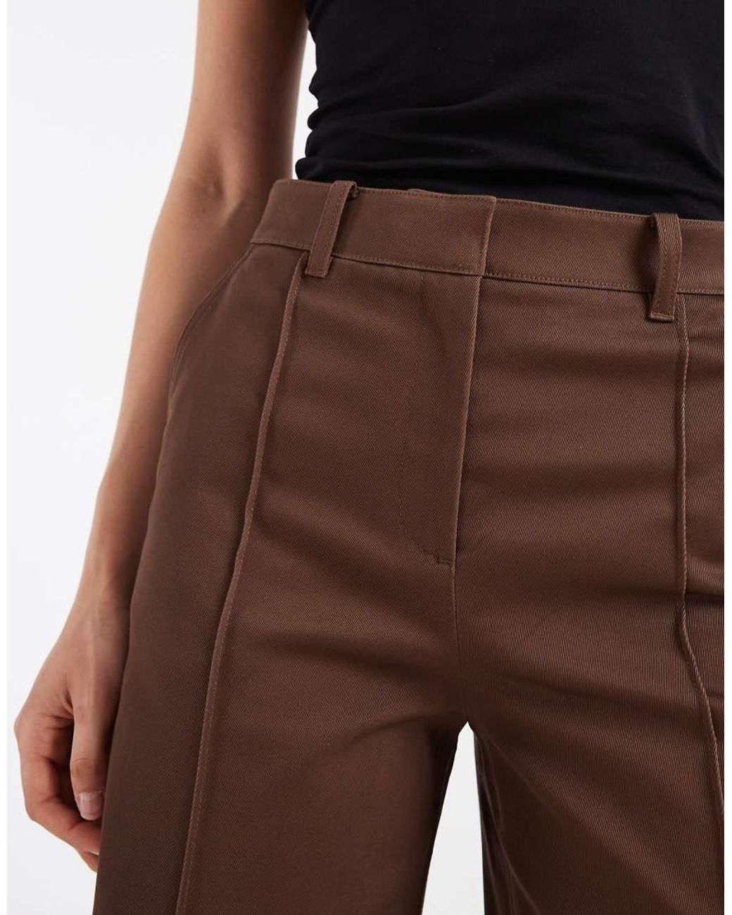 & Other Stories Gray Low Waisted Cotton Tailored Bermuda Shorts On Chocolate