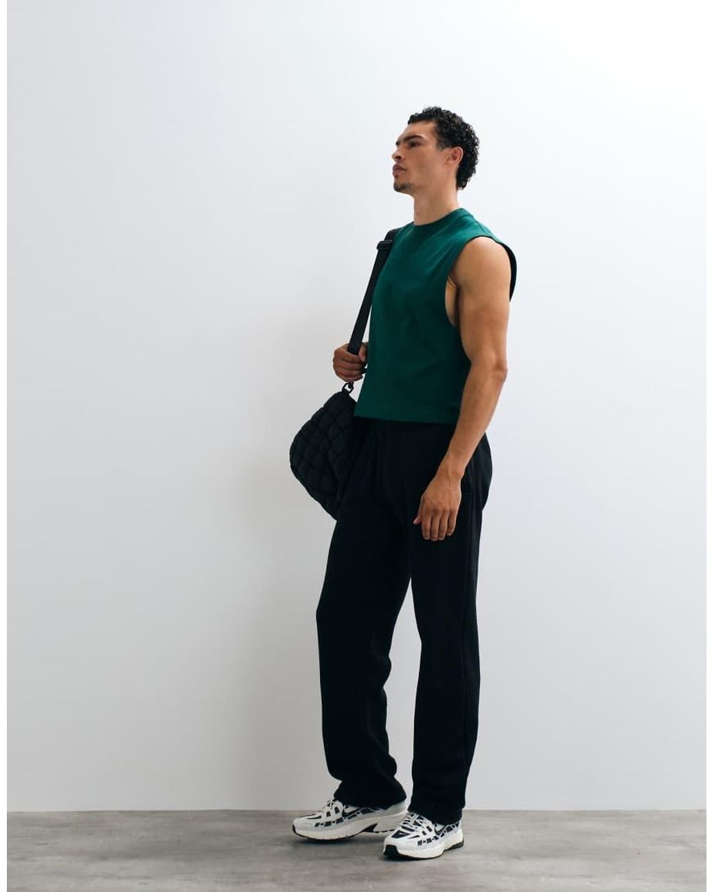 4505 Green Cotton Cropped Lifting Tank With Quick Dry Finish for men