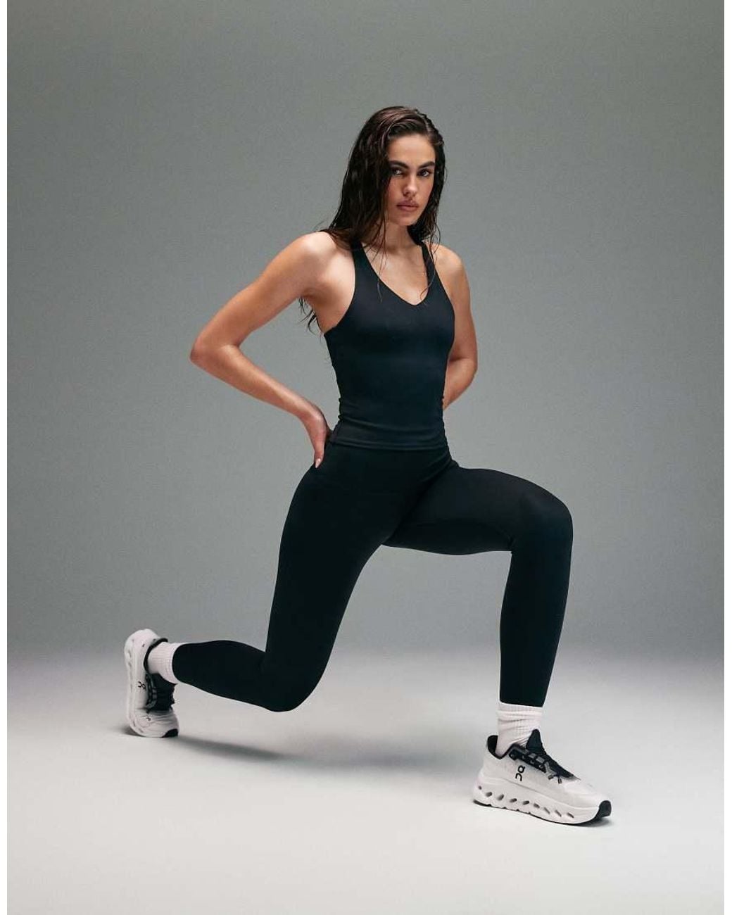 4505 Black Active Push Up Vest With Inner Bra