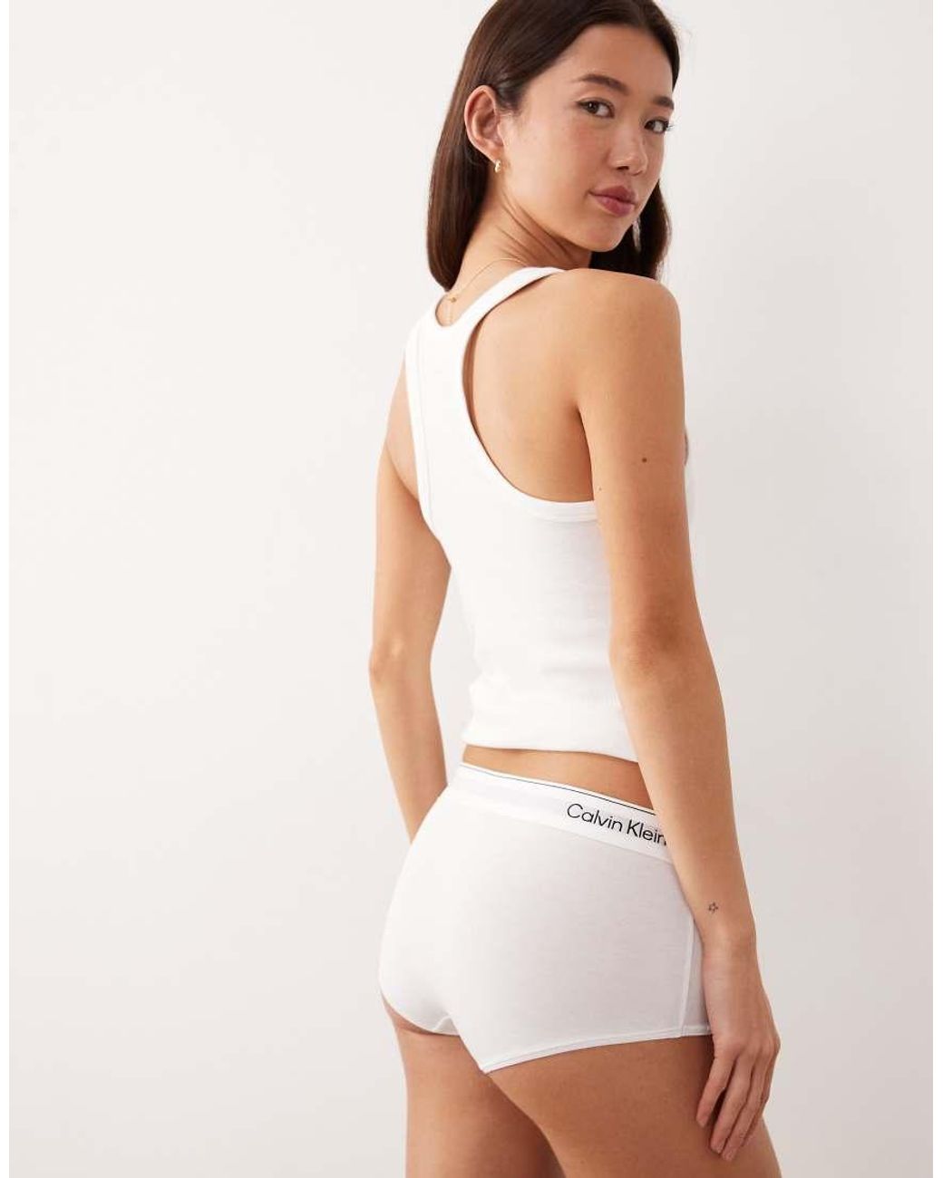 Calvin Klein White Icon Cotton Modal Boy Short