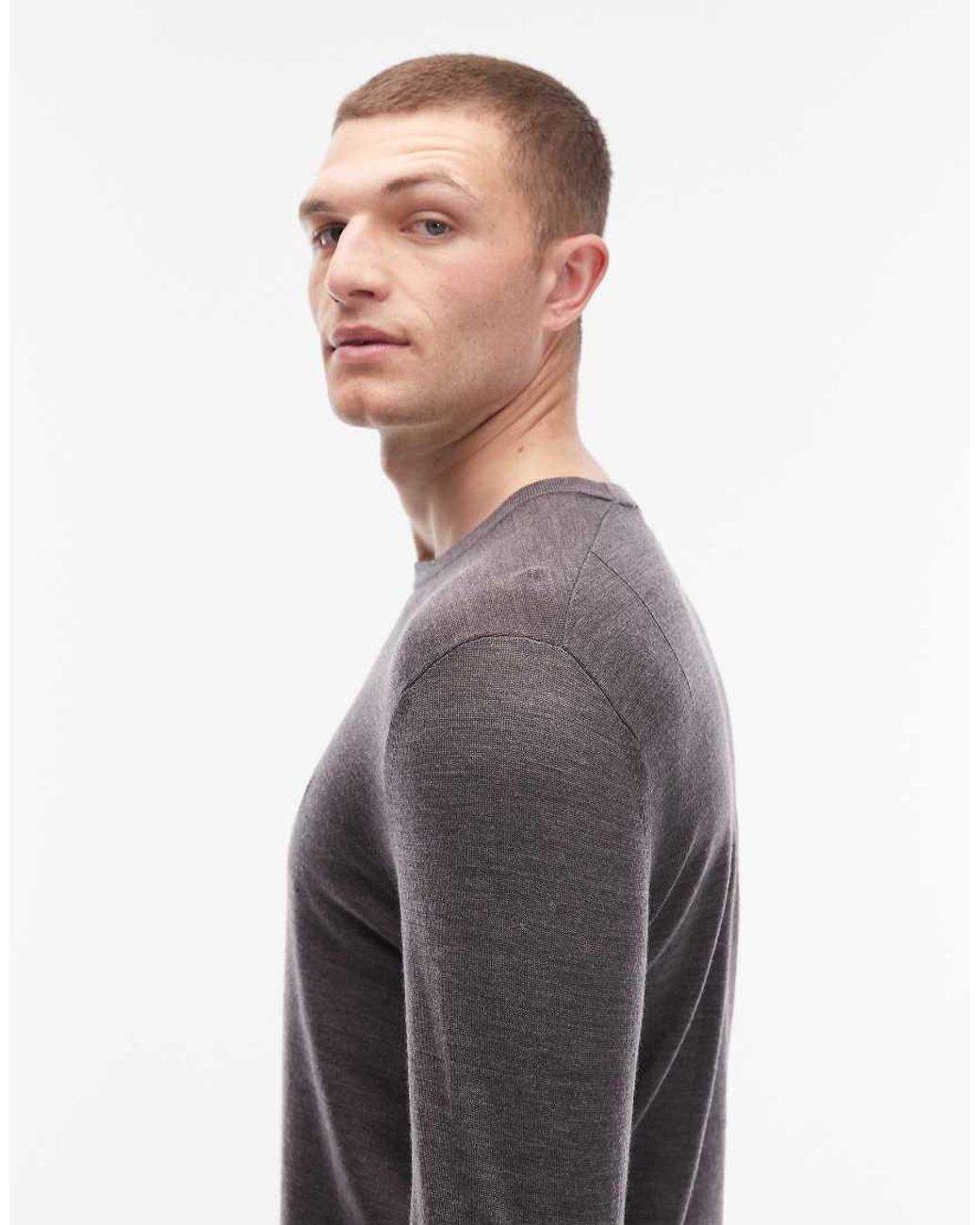 AllSaints Gray Merino Knitted Jumper for men