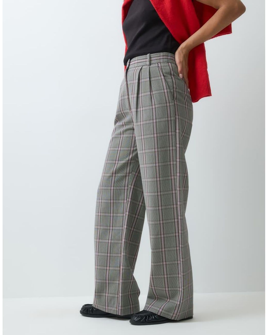 Abercrombie & Fitch Gray Sloane High Rise Wide Leg Trousers