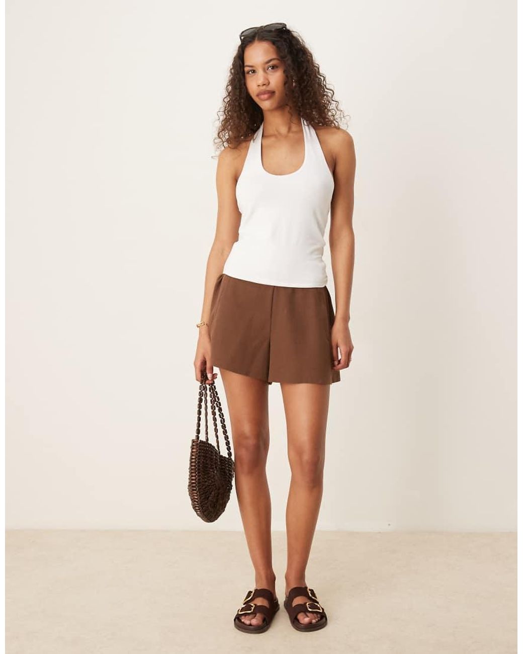 Gina Tricot White Halterneck Top