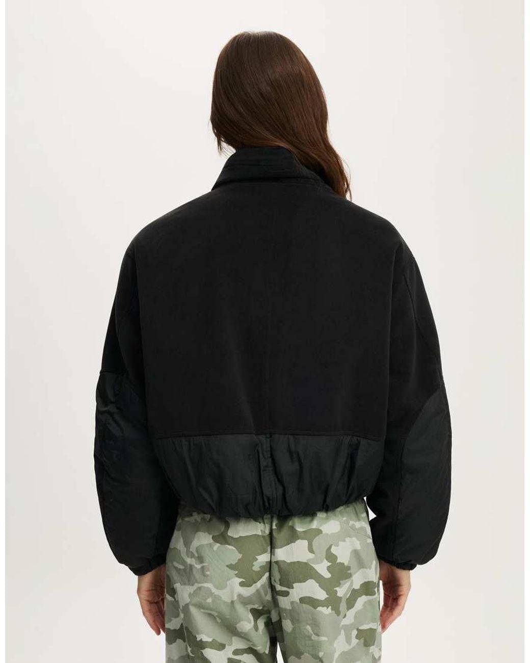 Cotton On Black Polar Fleece Padded Jacket