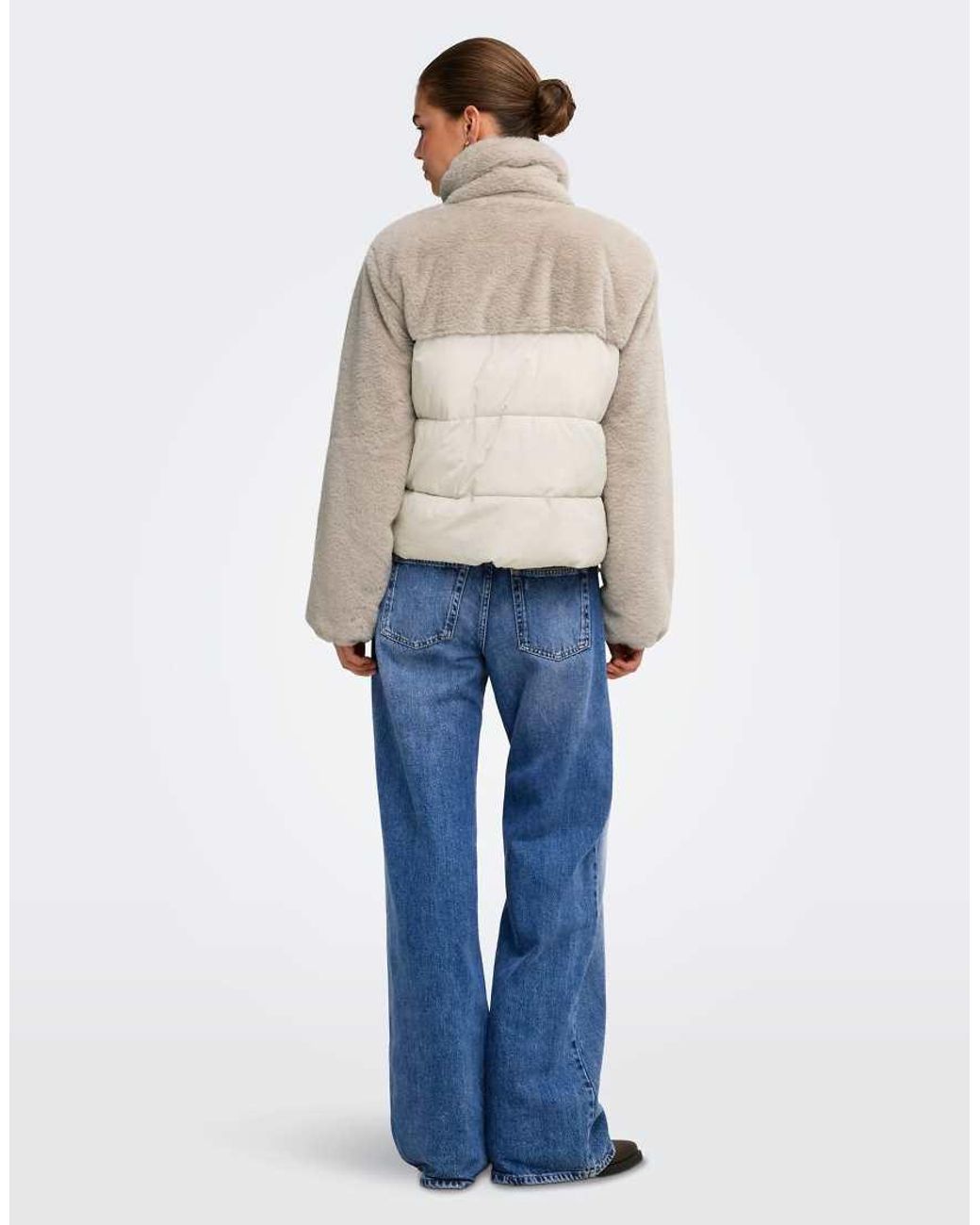 ONLY Natural Wanja Short High Neck Puffer Jacket