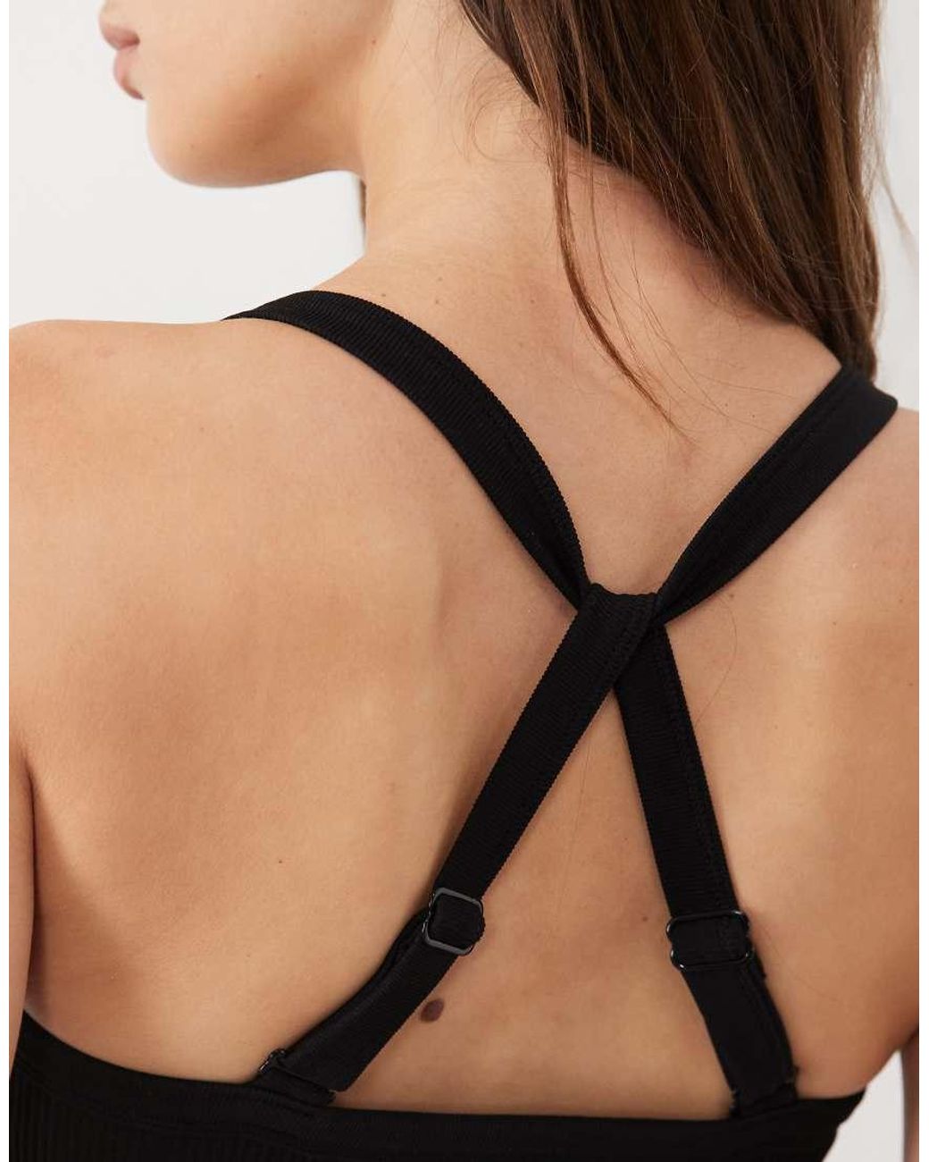 4505 Black Fuller Bust Sculpting Seamless Medium Support Convertible Strap Sports Bra