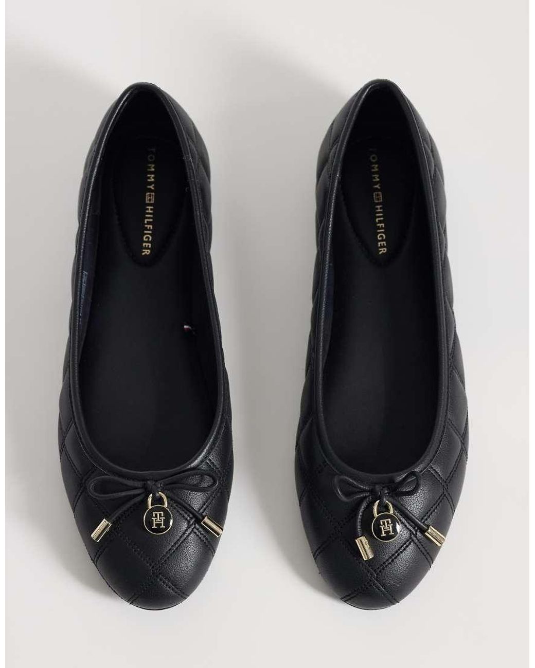 Tommy Hilfiger Black Quilted Ballet Pump