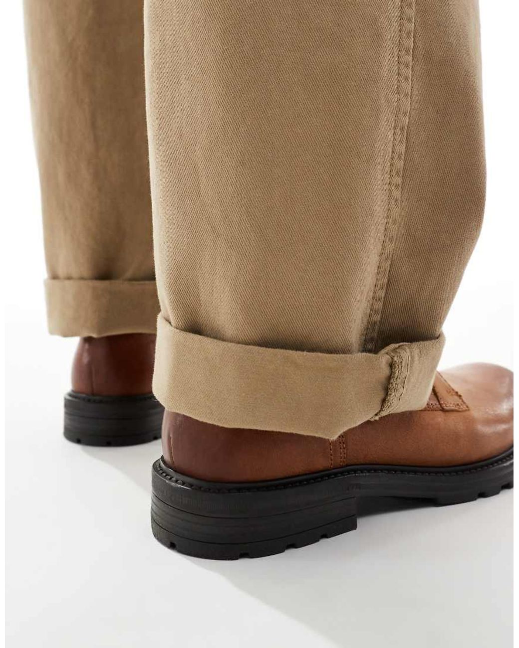 Jack & Jones Brown Lace Up Leather Boot for men