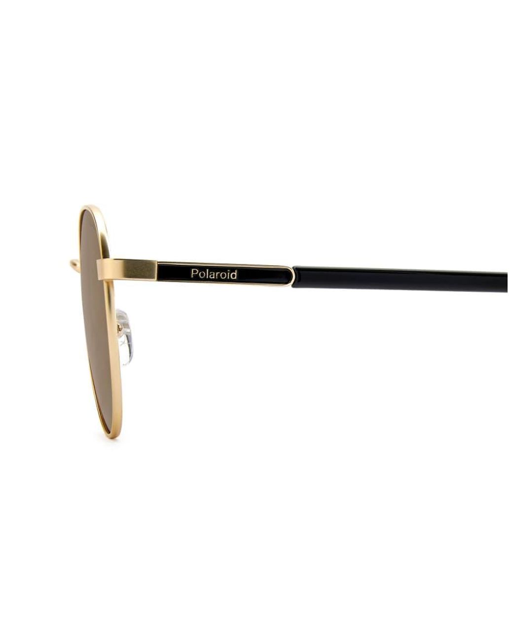 Polaroid Sunglasses Metallic Round Sunglasses With Bronze Polarized Lenses for men