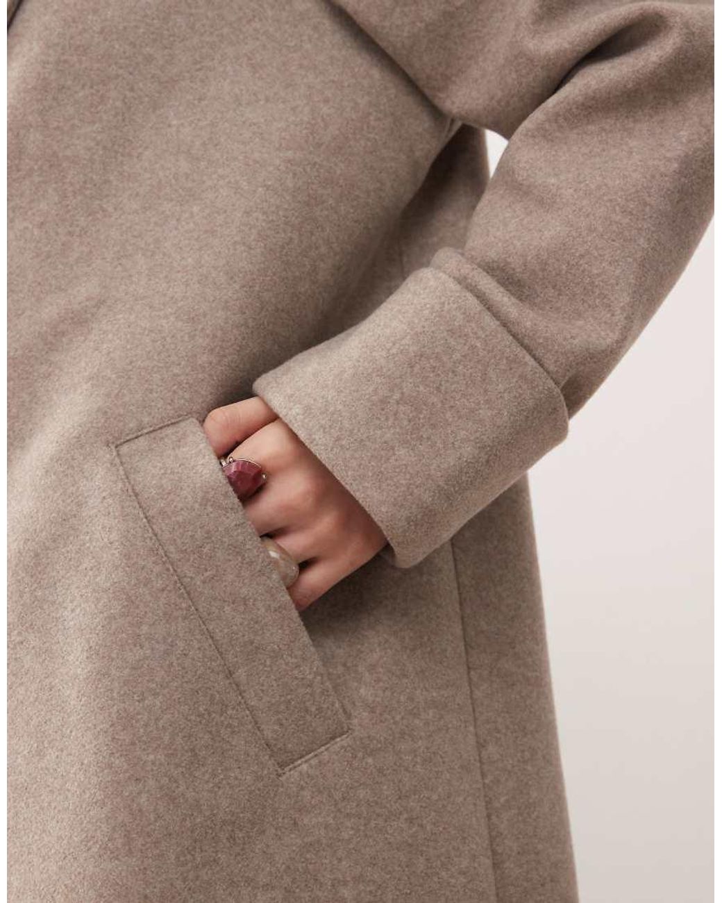 Noisy May Natural Wool Look Maxi Overcoat