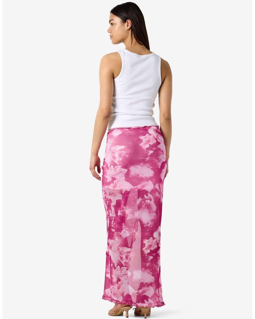 Noisy May Pink Maxi Skirt With Side Slit