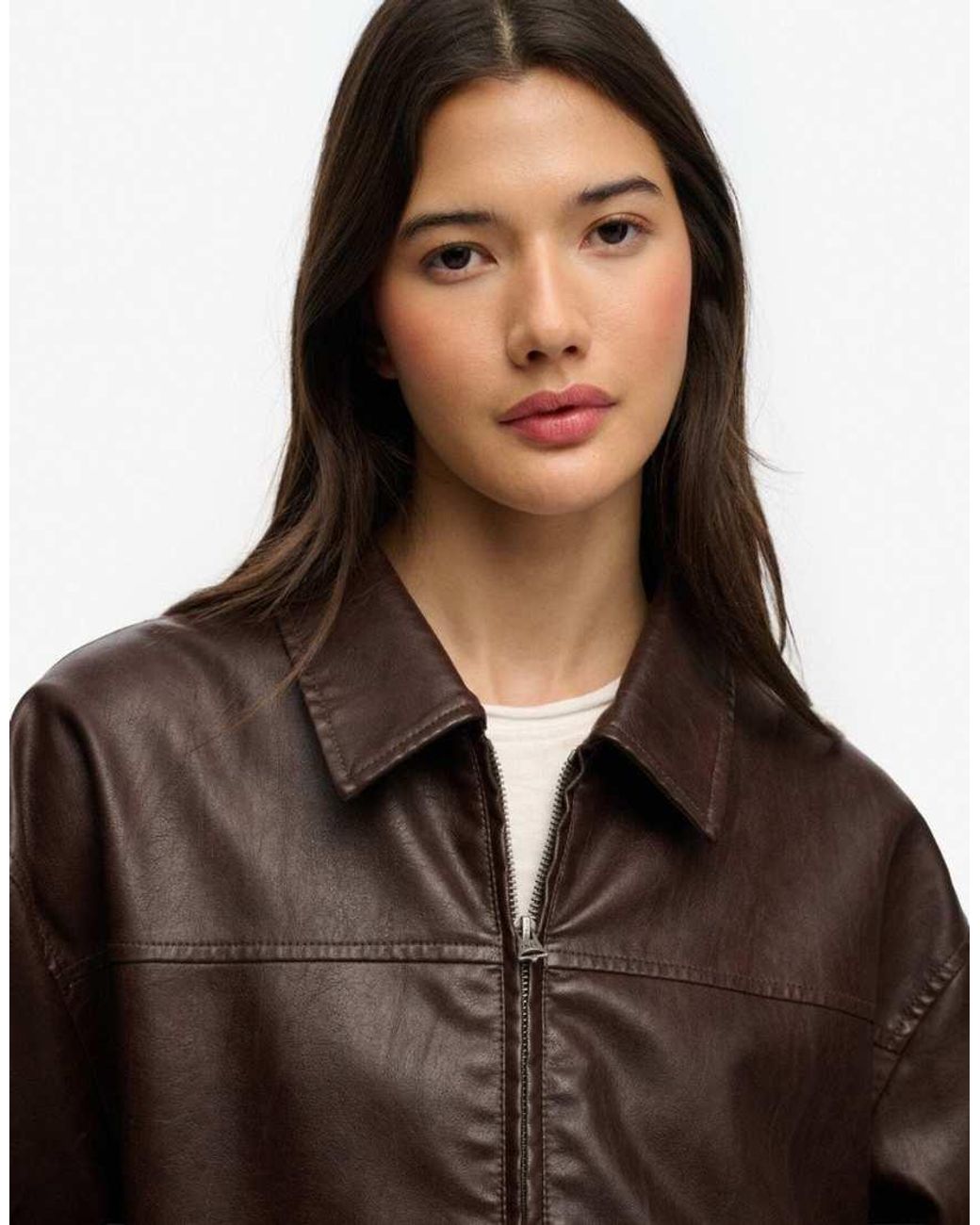 Superdry Black Collared Oversized Bomber Jacket