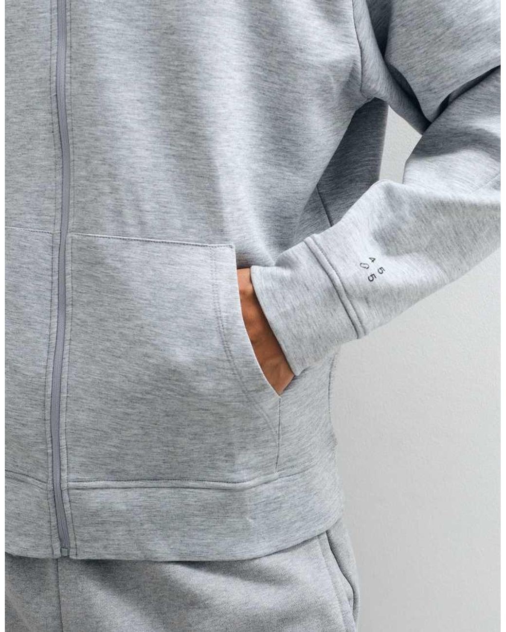 4505 Gray Performance Boxy Fit Zip Up Hoodie for men