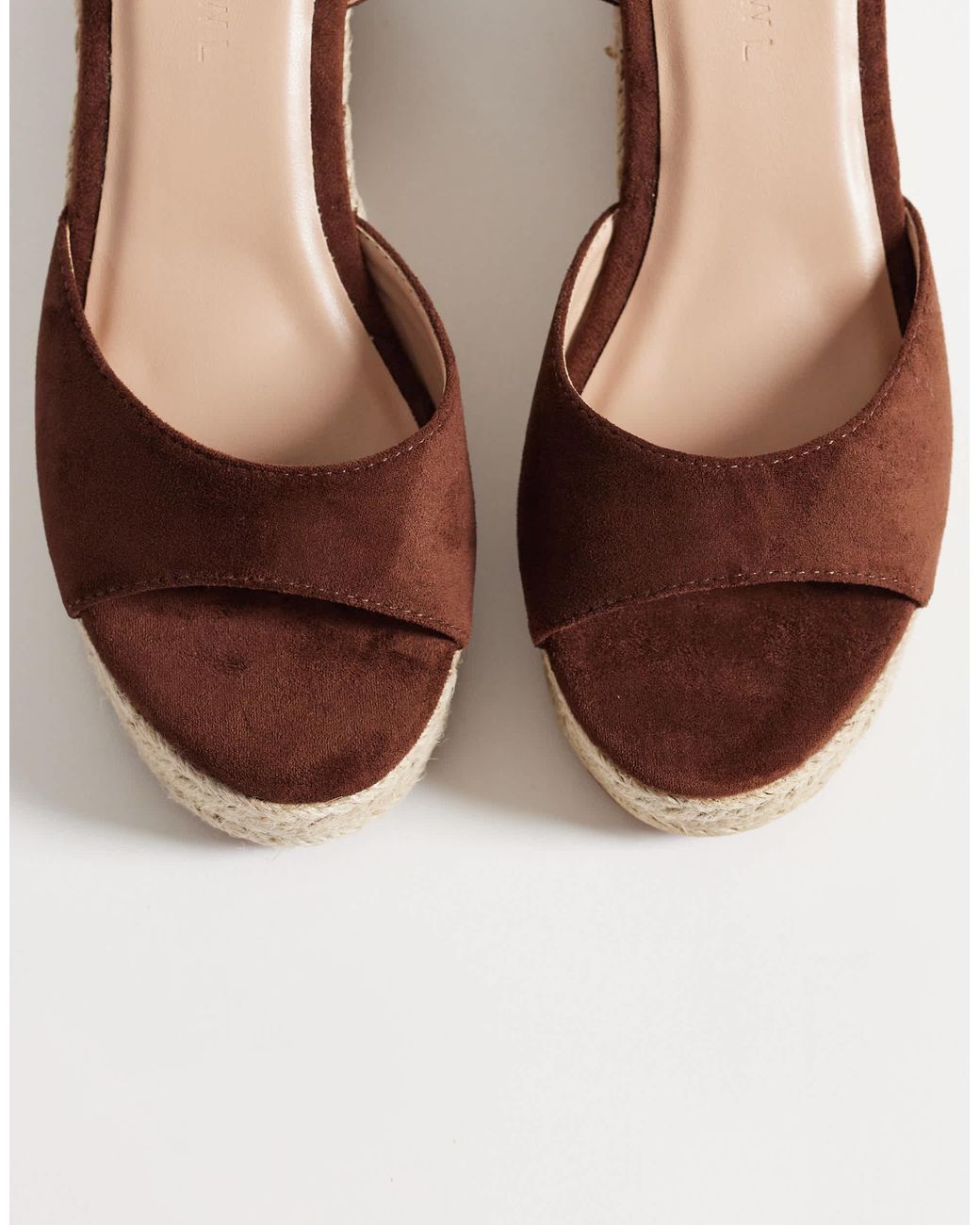 SEQWL Brown Espadrille Wedge Sandals