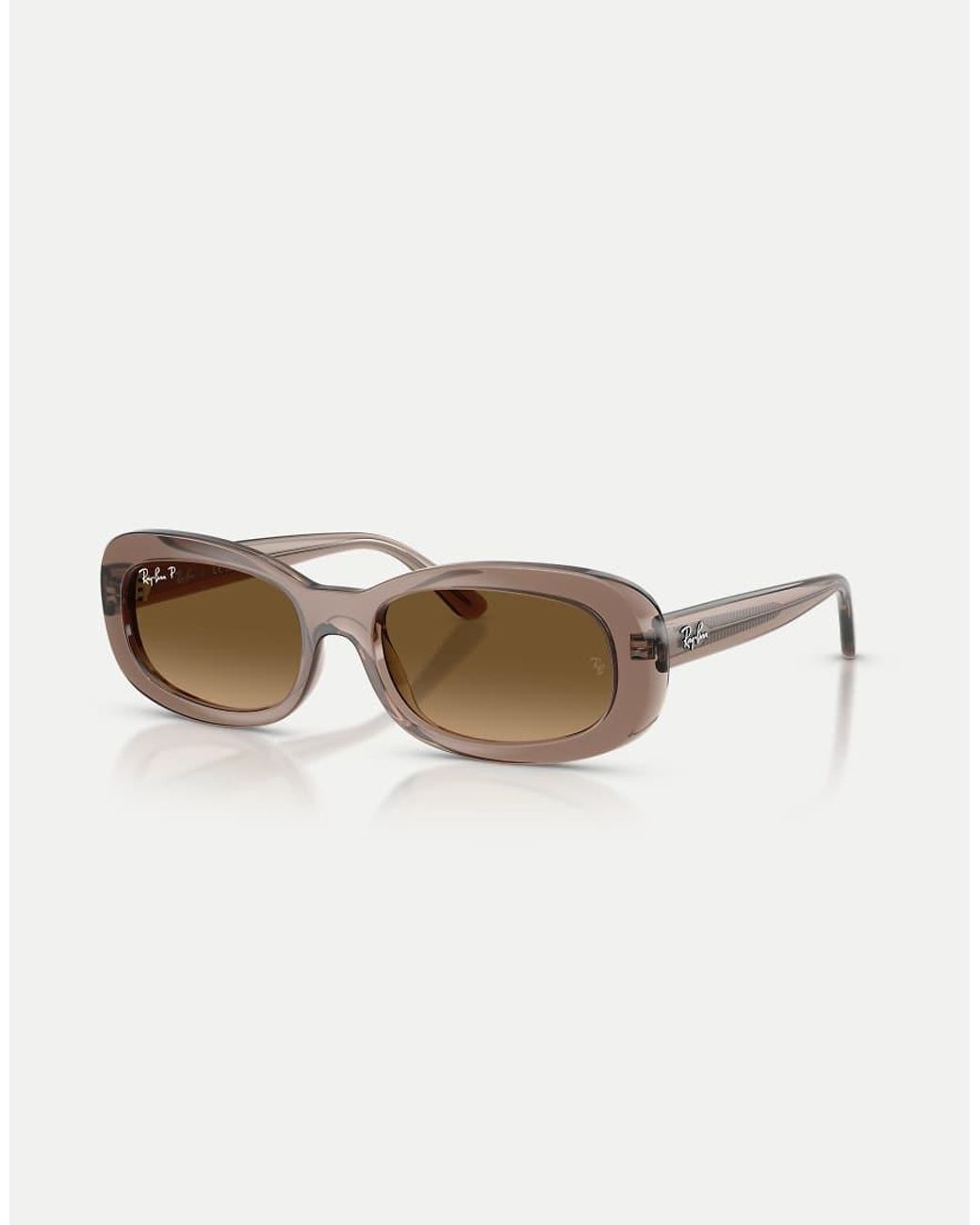 Ray-Ban Natural Oval Polarised Sunglasses With Lens