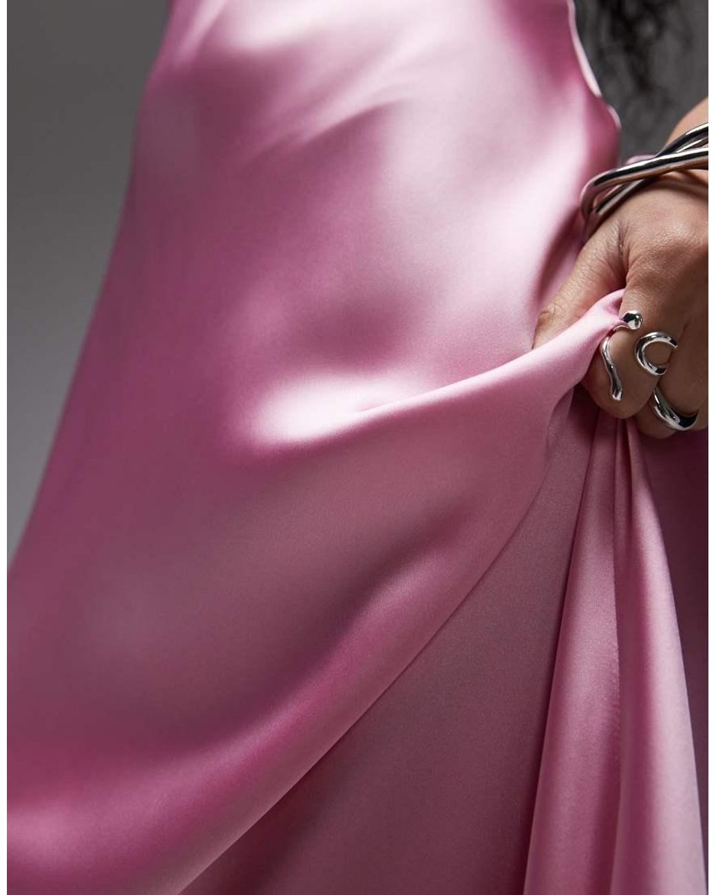 ASOS Purple High Apex Satin Midi Dress