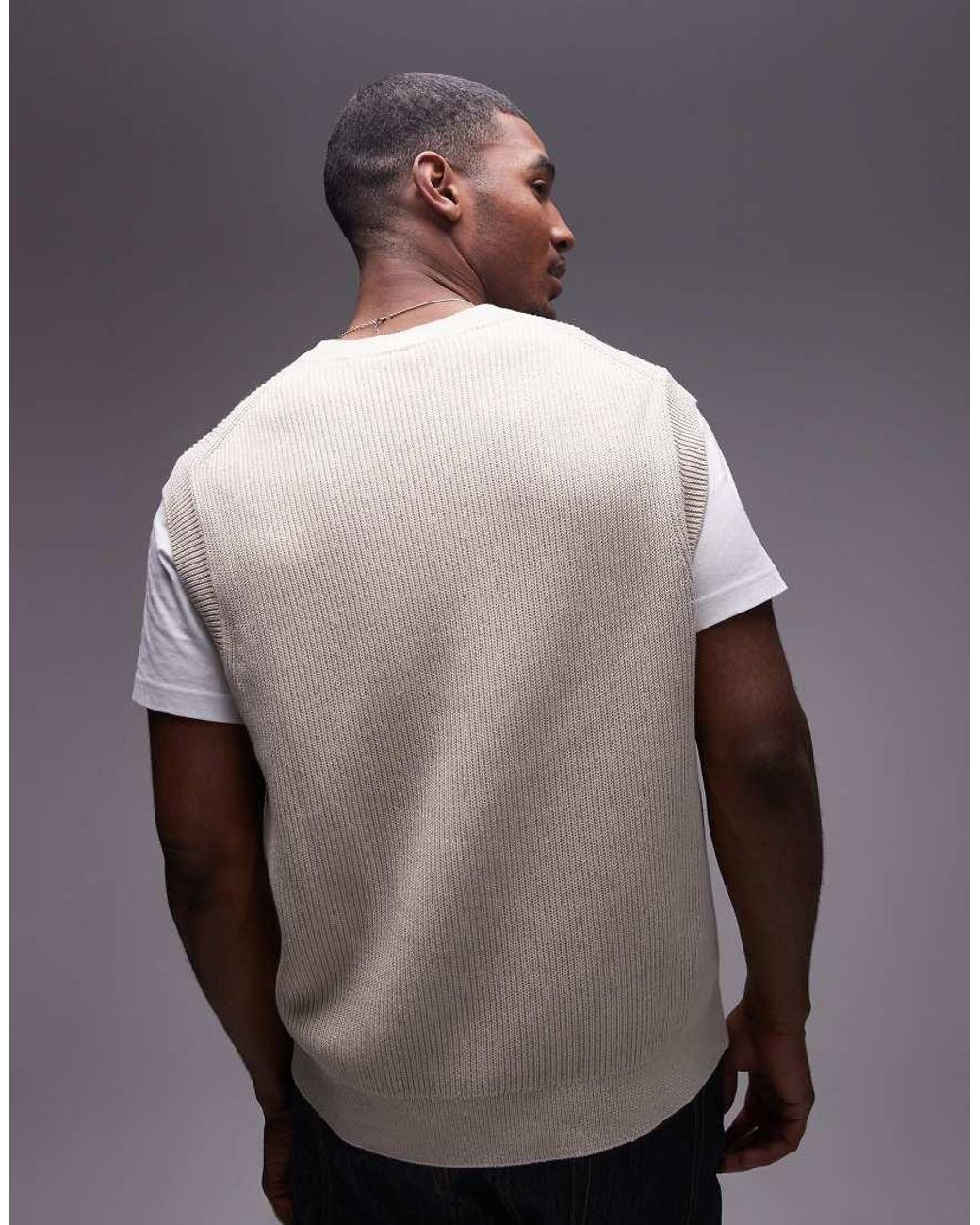 ARKET Purple Knitted Tank Vest With Crew Neck for men