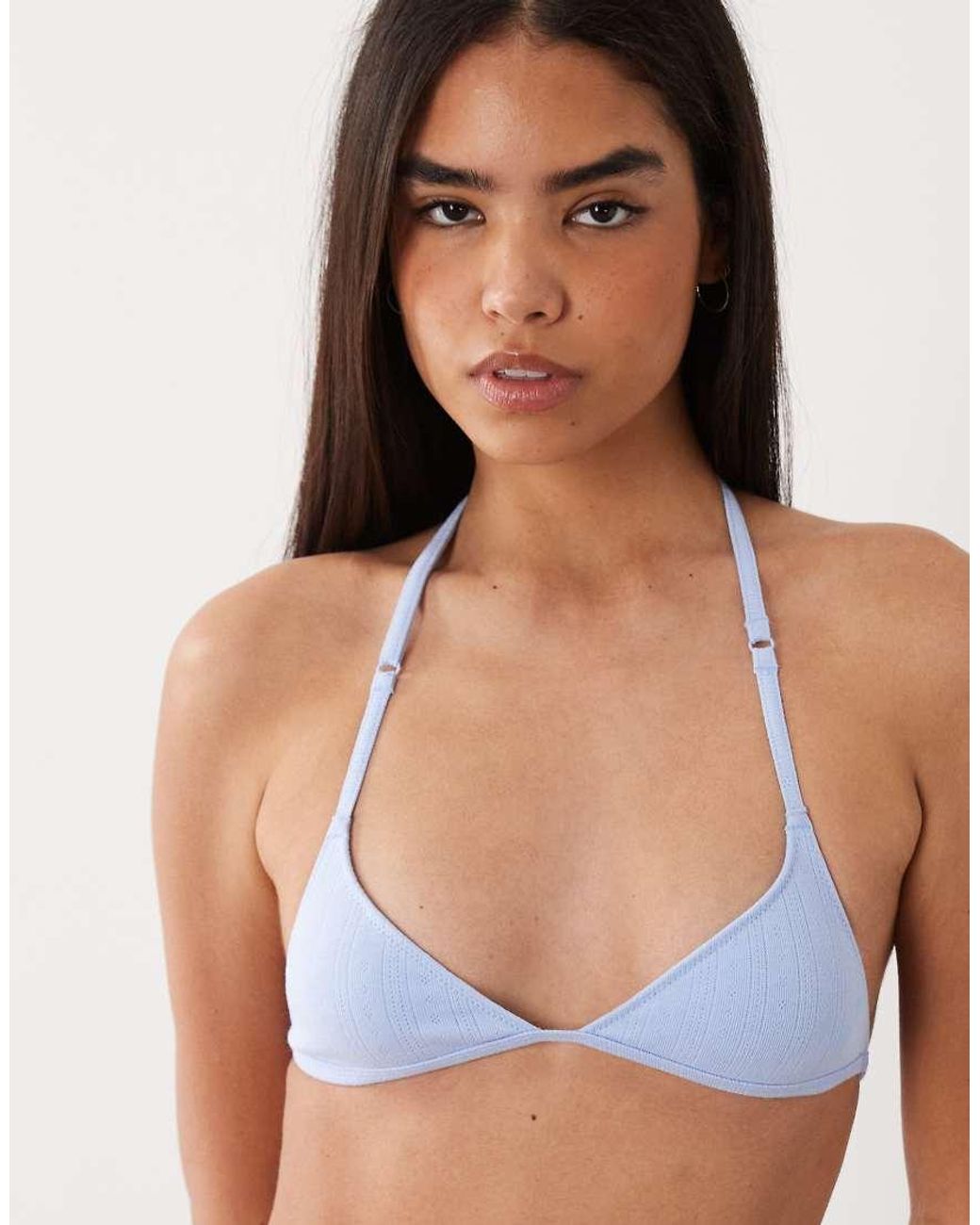 Cotton On Blue Jersey Halter Triangle Bralette