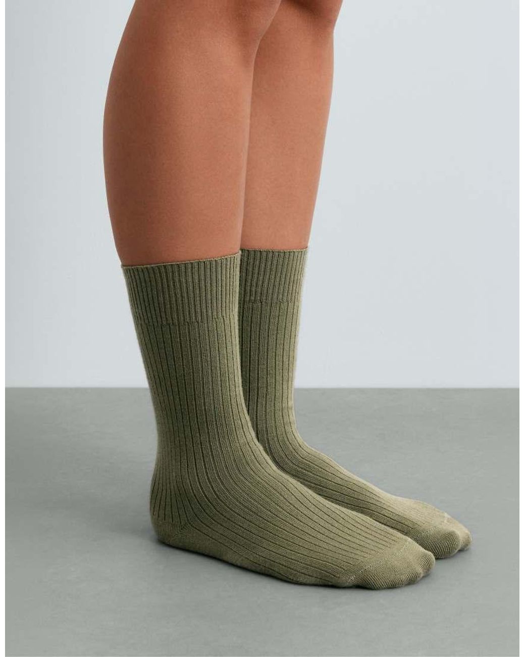 Oysho White 3 Pairs Of Cotton Blend Classic Socks