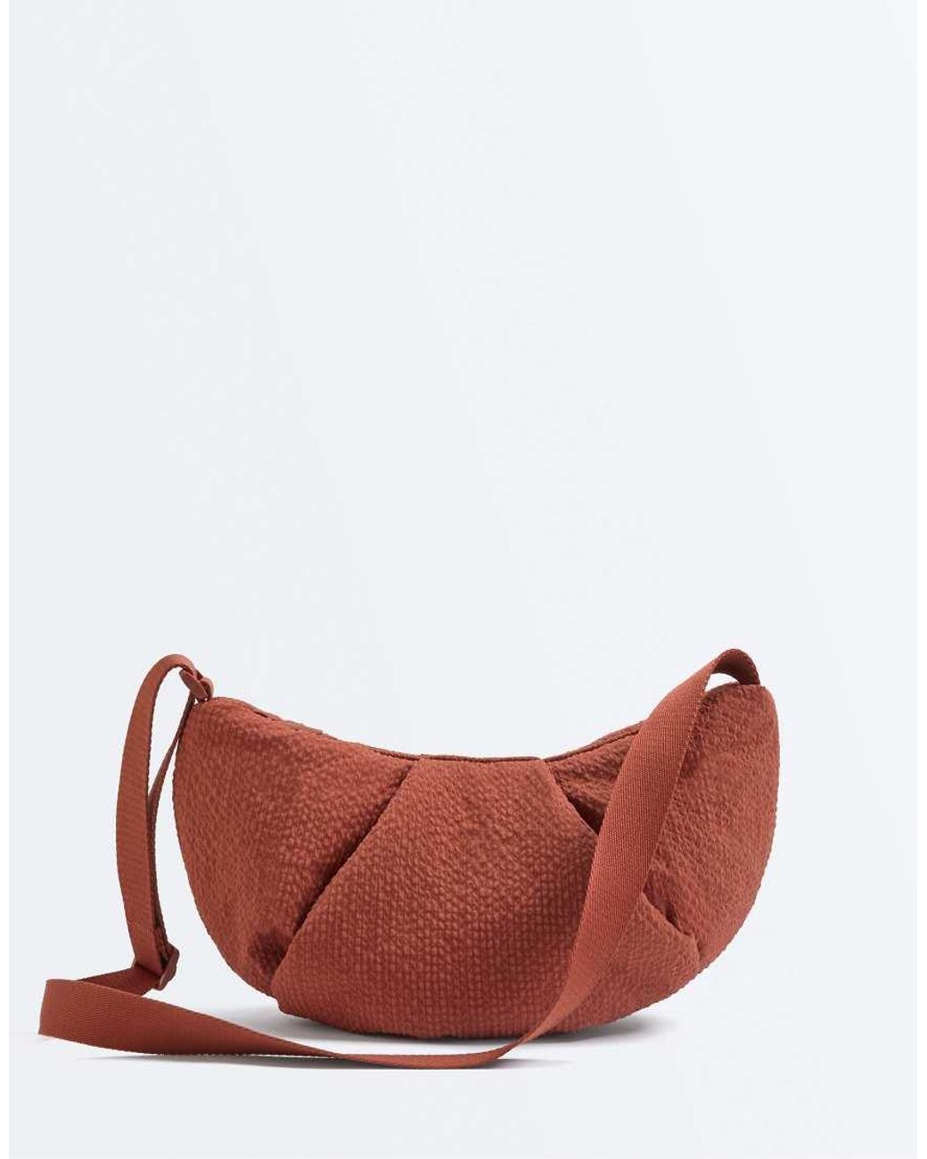 Oysho White Textured Quilted Crossbody Bag