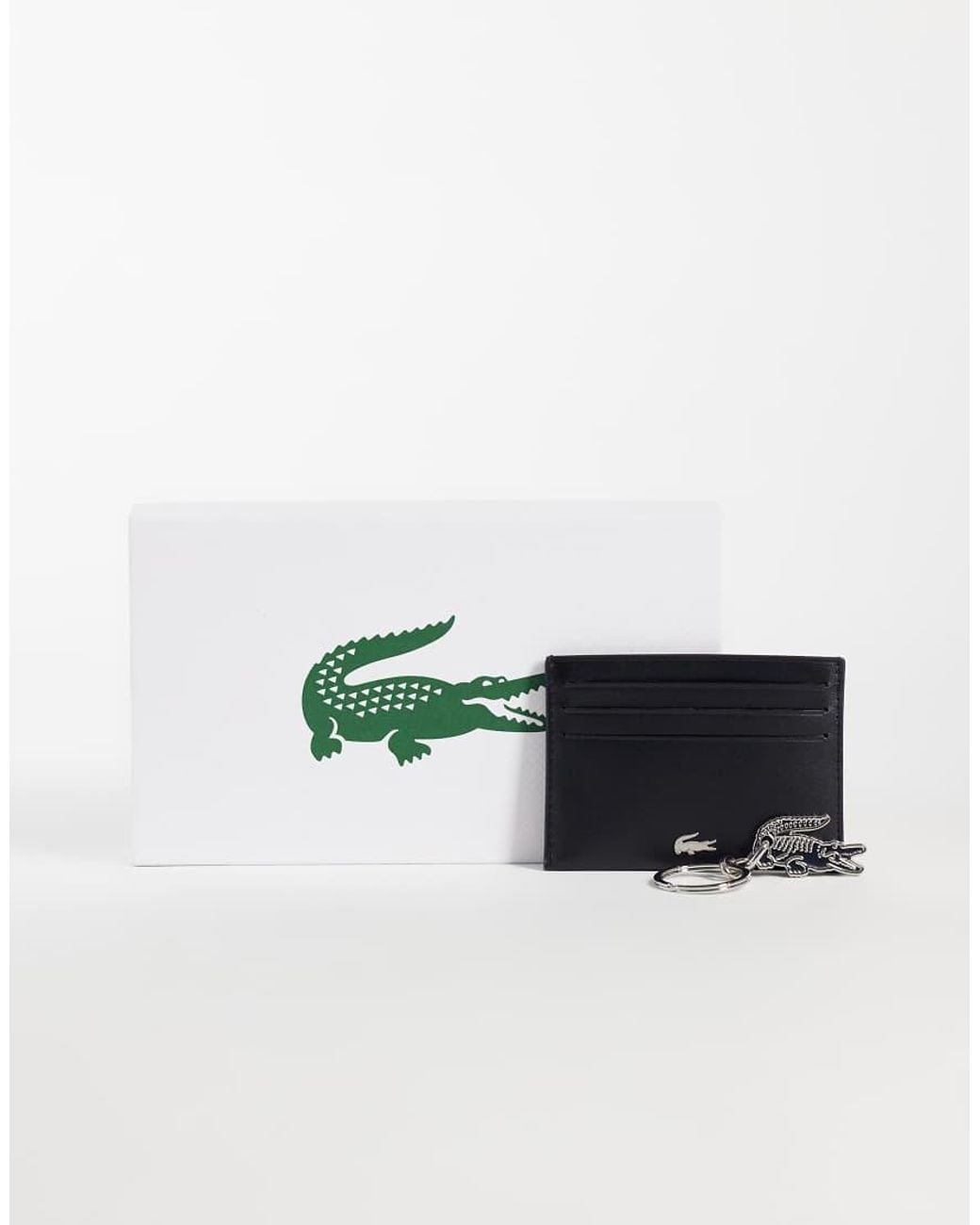 Lacoste Black Wallet And Keyring Gift Set for men