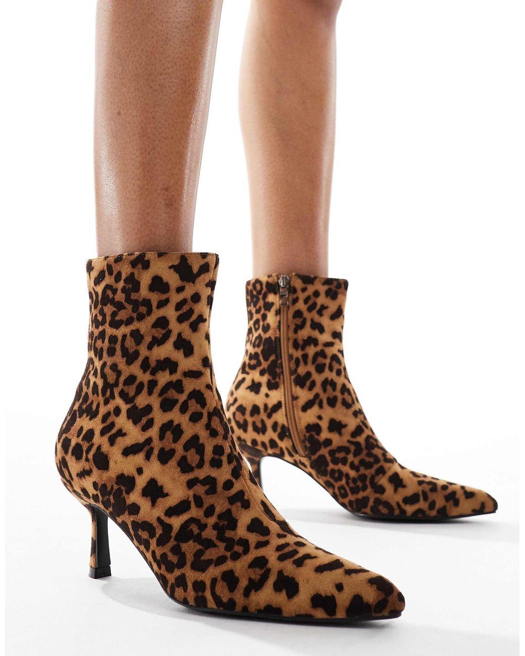 Gold Brown Slouchy Kitten Heel Wide Calf Boots
