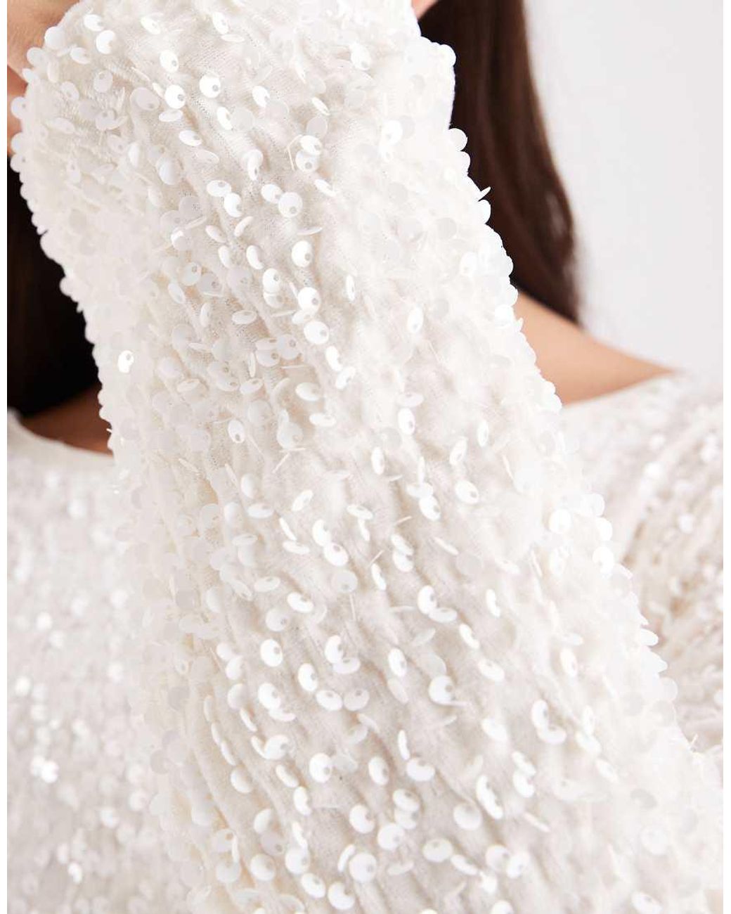 ONLY White Sequin Back Detail Bow Mini Dress