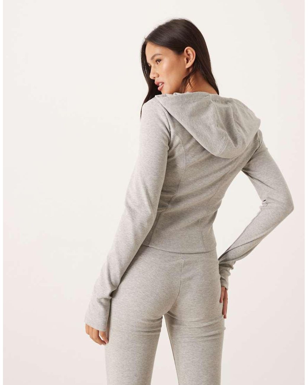 Gina Tricot Gray Co-ord Sculpting Zip Up Sports Jacket