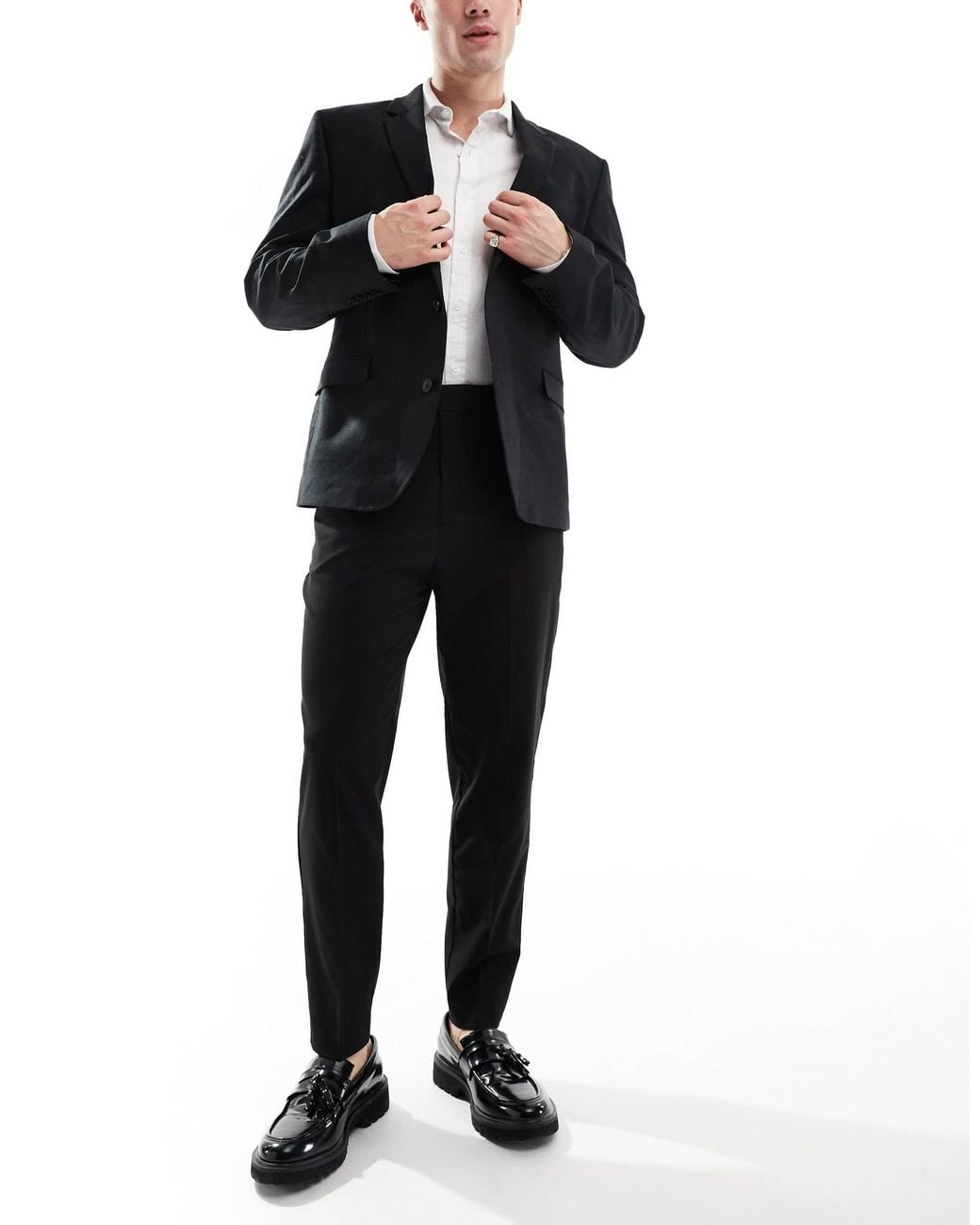 ASOS – elegante, e karottenhose in Black für Herren