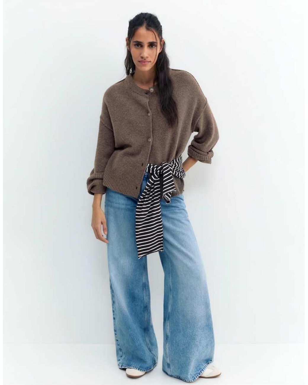 Pull&Bear Brown Cardigan With Raglan Sleeves And Buttons