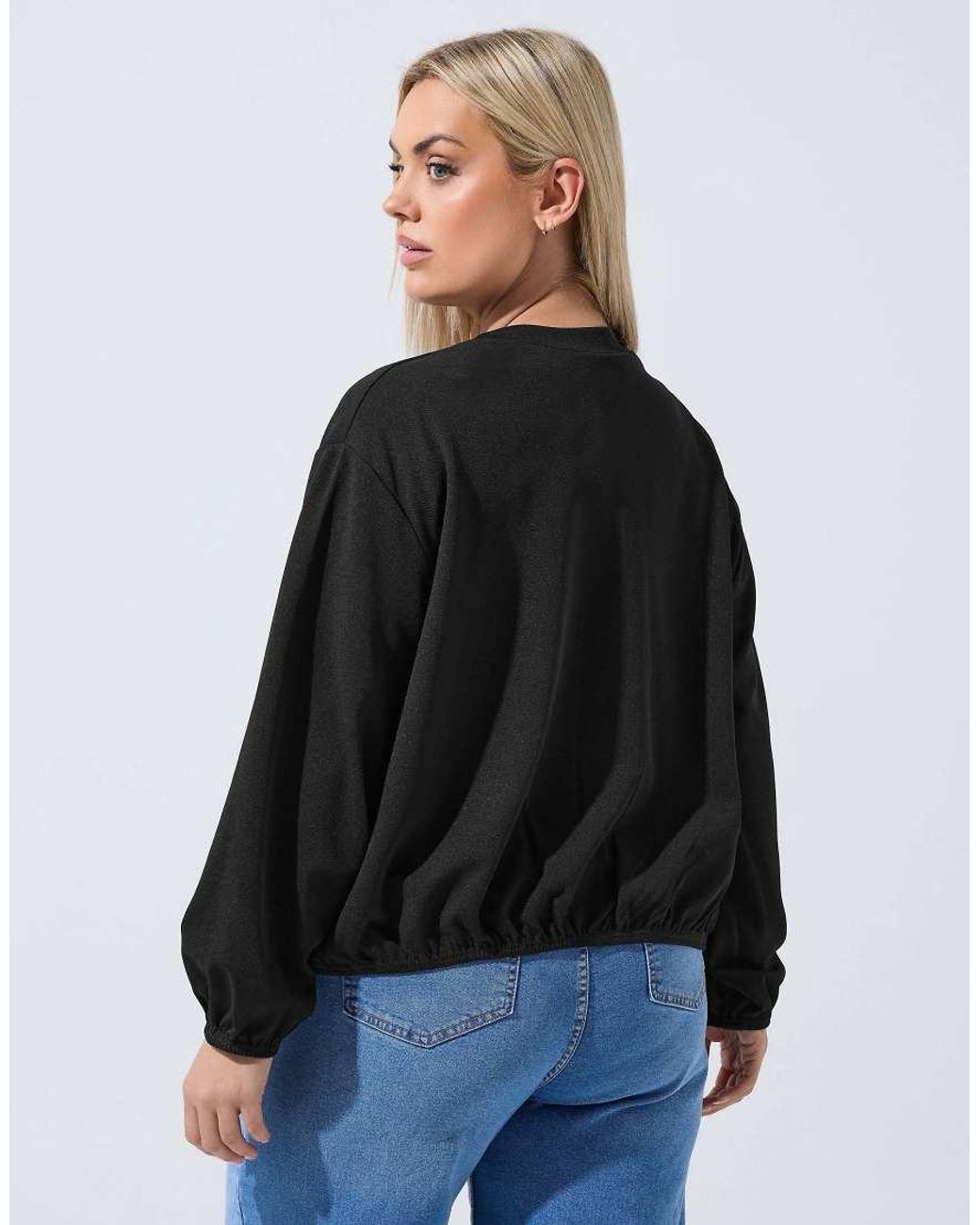 Yours Clothing Blue Zip Bomber Jacket