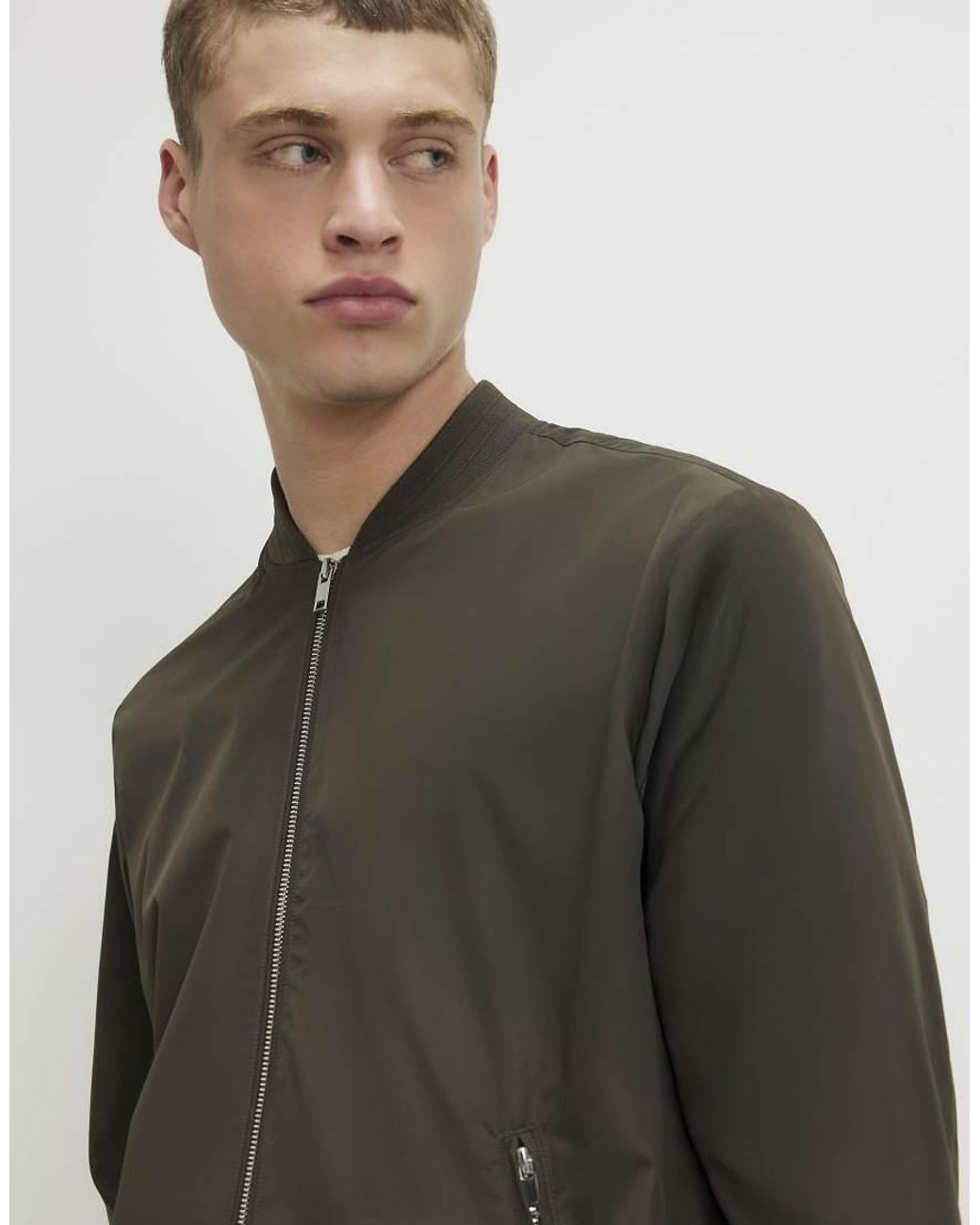 River Island Gray Lightweight Bomber Jacket for men
