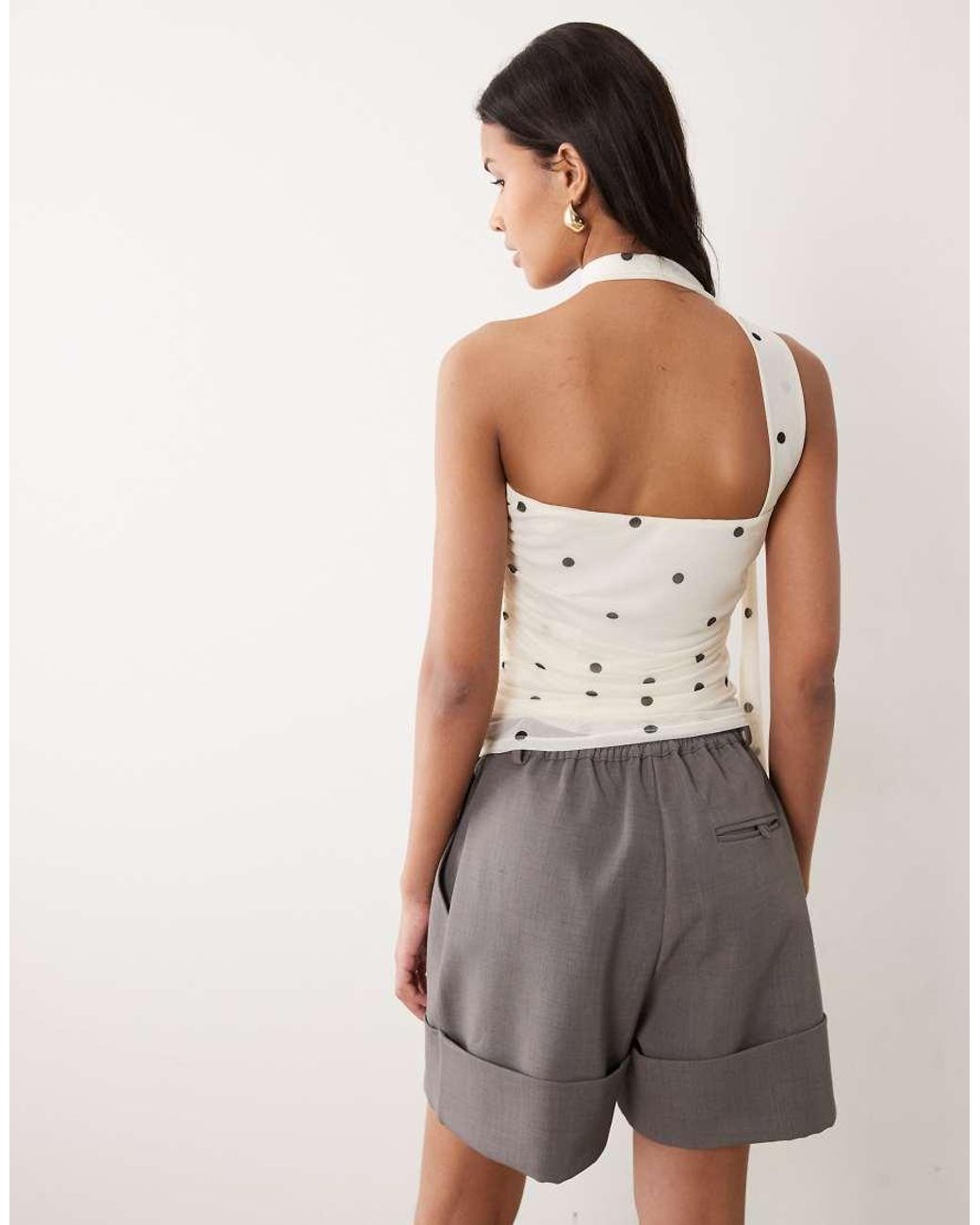 Jdy White Bandeau Top With Scarf Detail