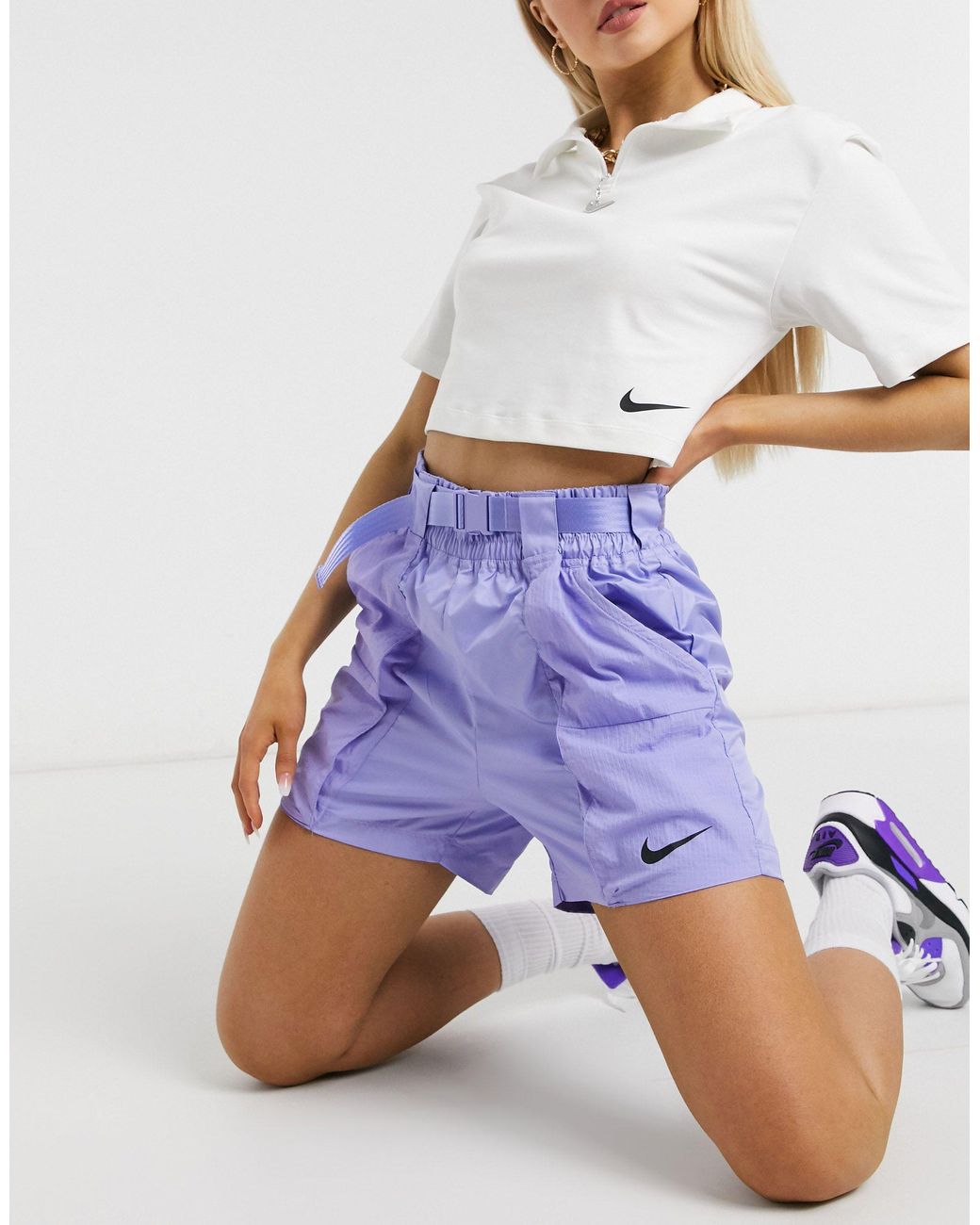 Nike purple shorts womens 2025