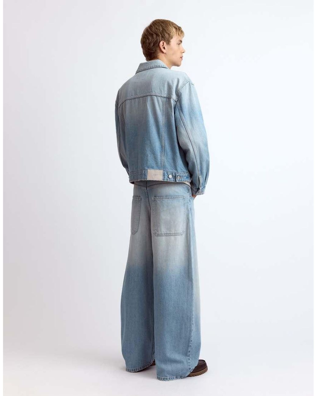 Pull&Bear Blue Trucker Denim Jacket for men