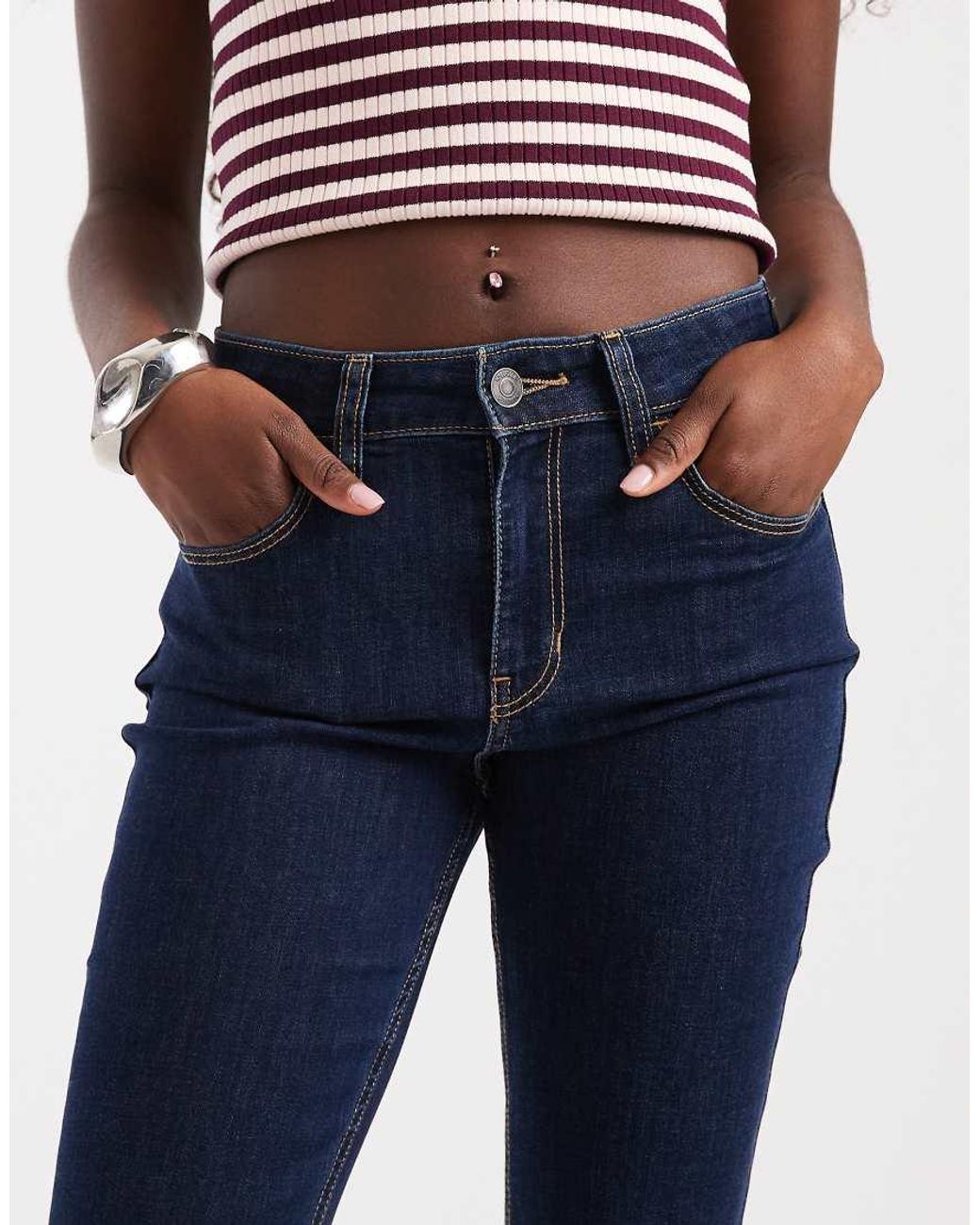 Hollister Blue Front Seam Detail Bootcut Jeans