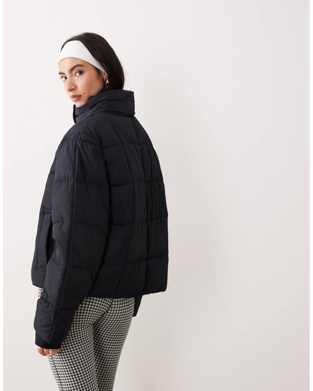 Abercrombie & Fitch Black Ypb Cropped High Neck Puffer Jacket