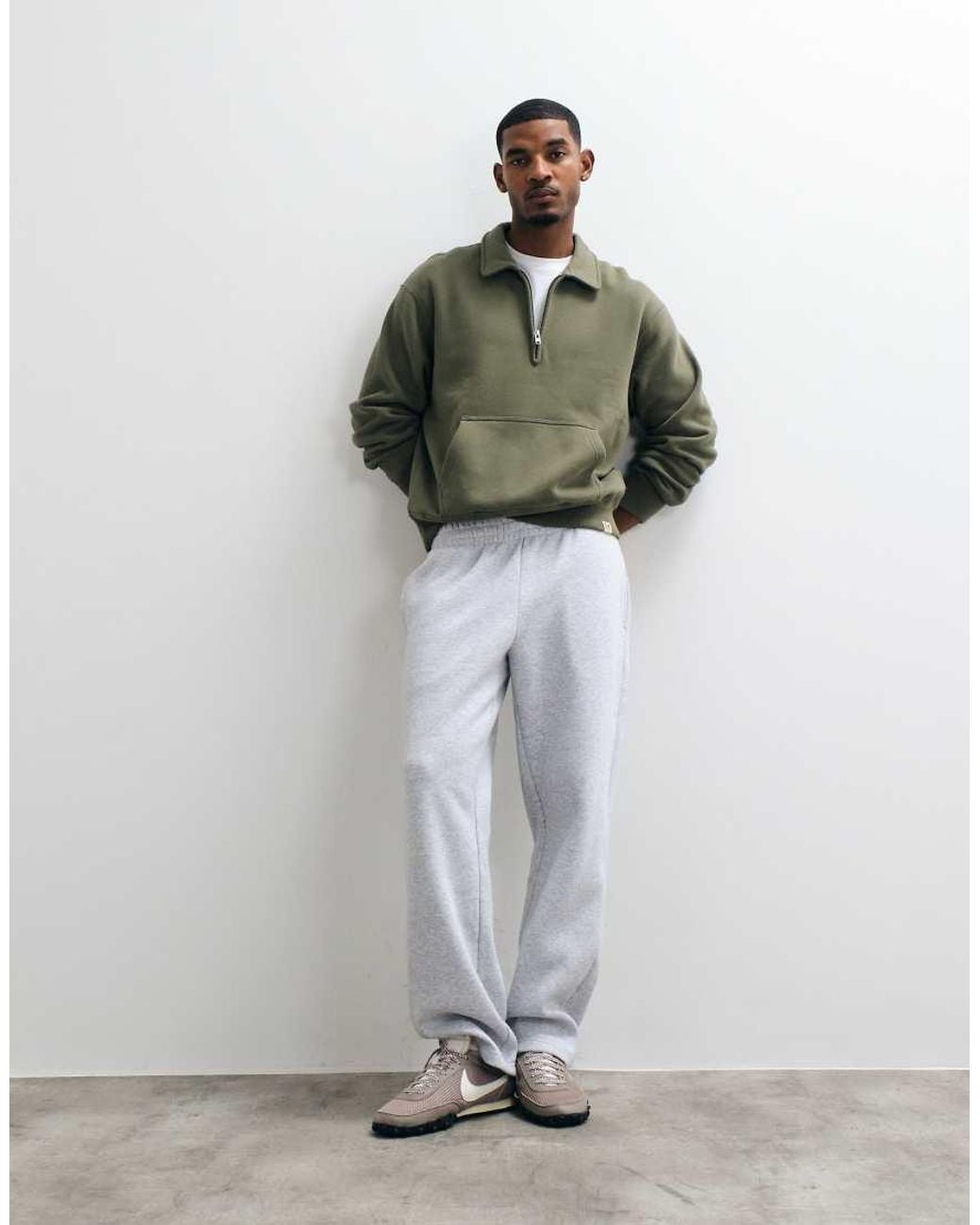 Abercrombie & Fitch Green 1/4 Zip Sweatshirt for men