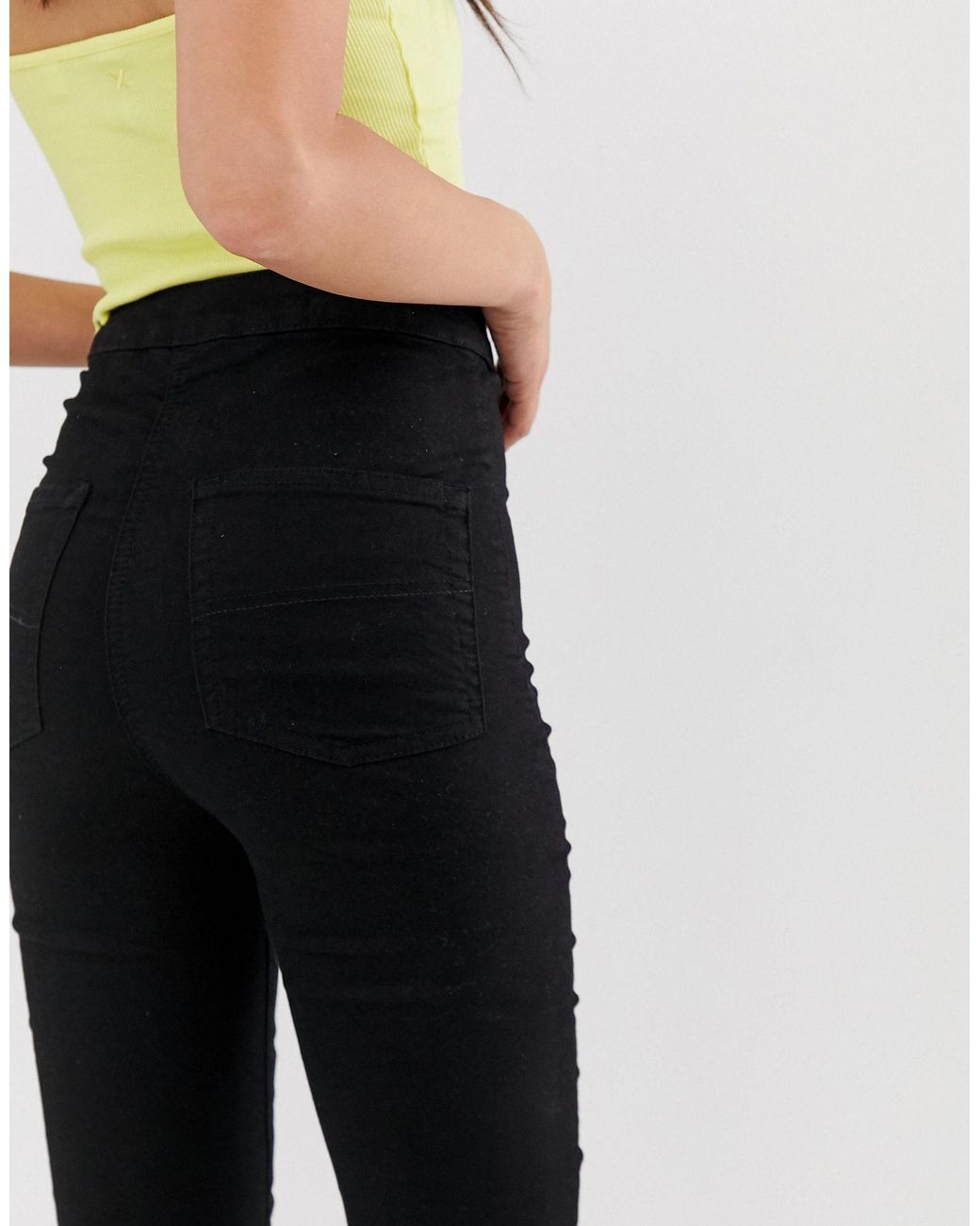 high waisted super skinny black trousers