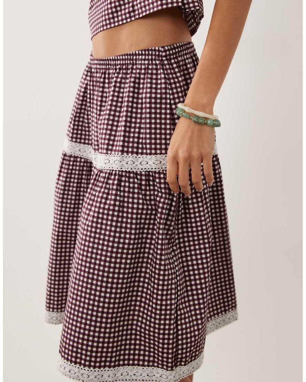 Motel Pink Co-ord Trixie Midi Skirt