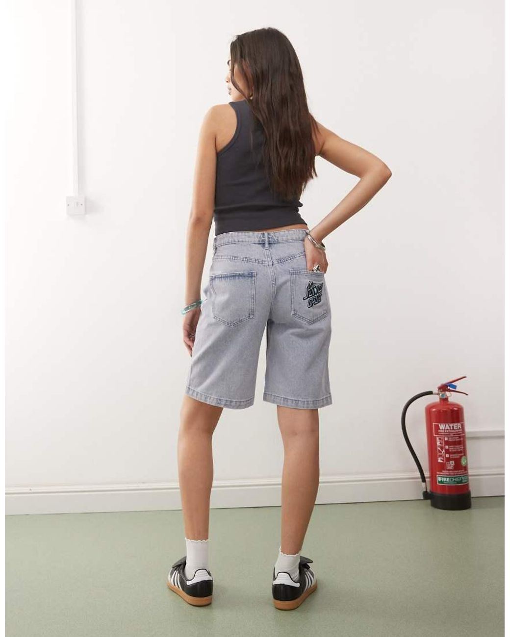 Santa Cruz Purple Flutter Flash Loose Denim Shorts