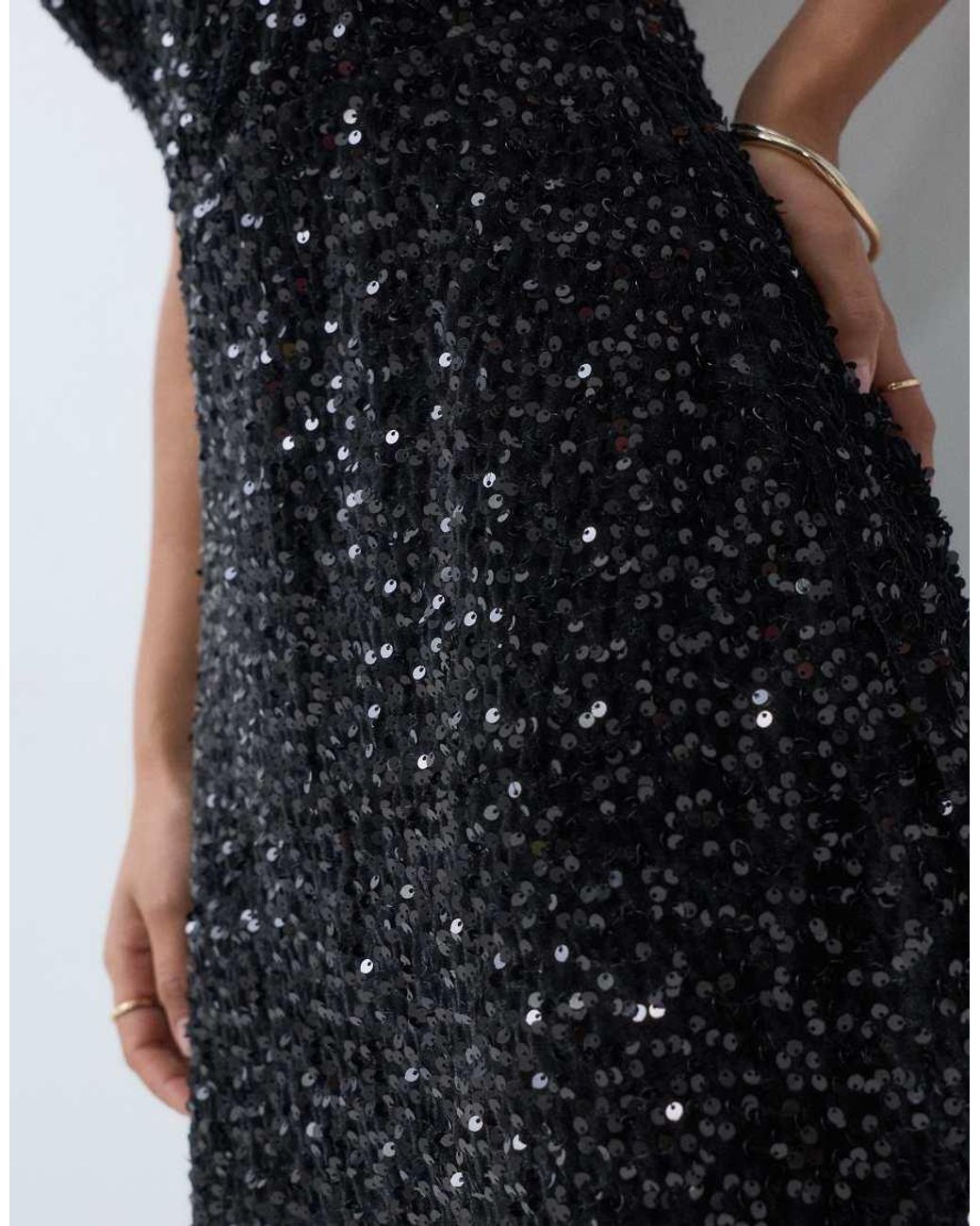 New Look Black Sequin Bandeau Mini Dress