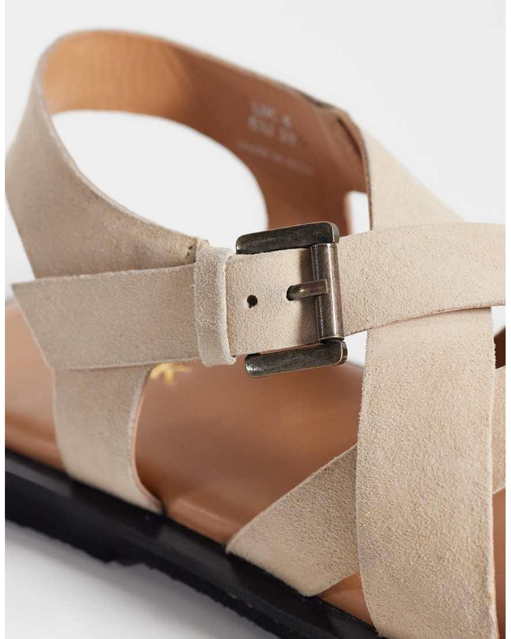 Walk London White Sophia Cross Strap Sandals