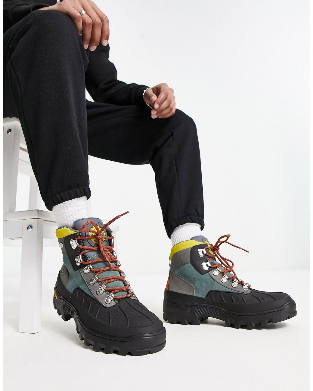 Timberland Vibram Euro Hiker Wp Boots in Black for Men | Lyst Timberland Vibram Euro Hiker Wp Boots in Black for Men | Lyst